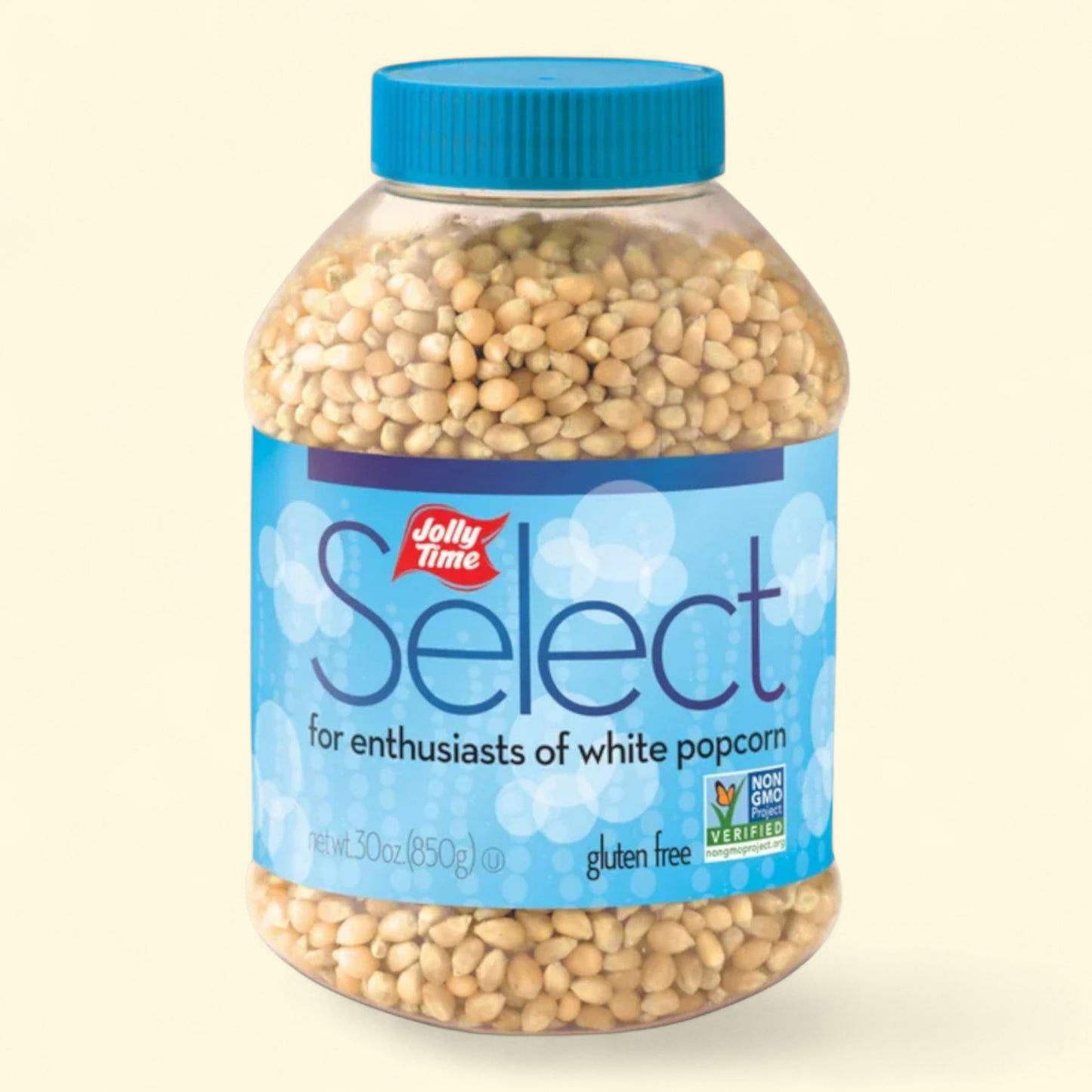 Jelly Time Select for enthusiasts of white popcorn gluten free in a jar