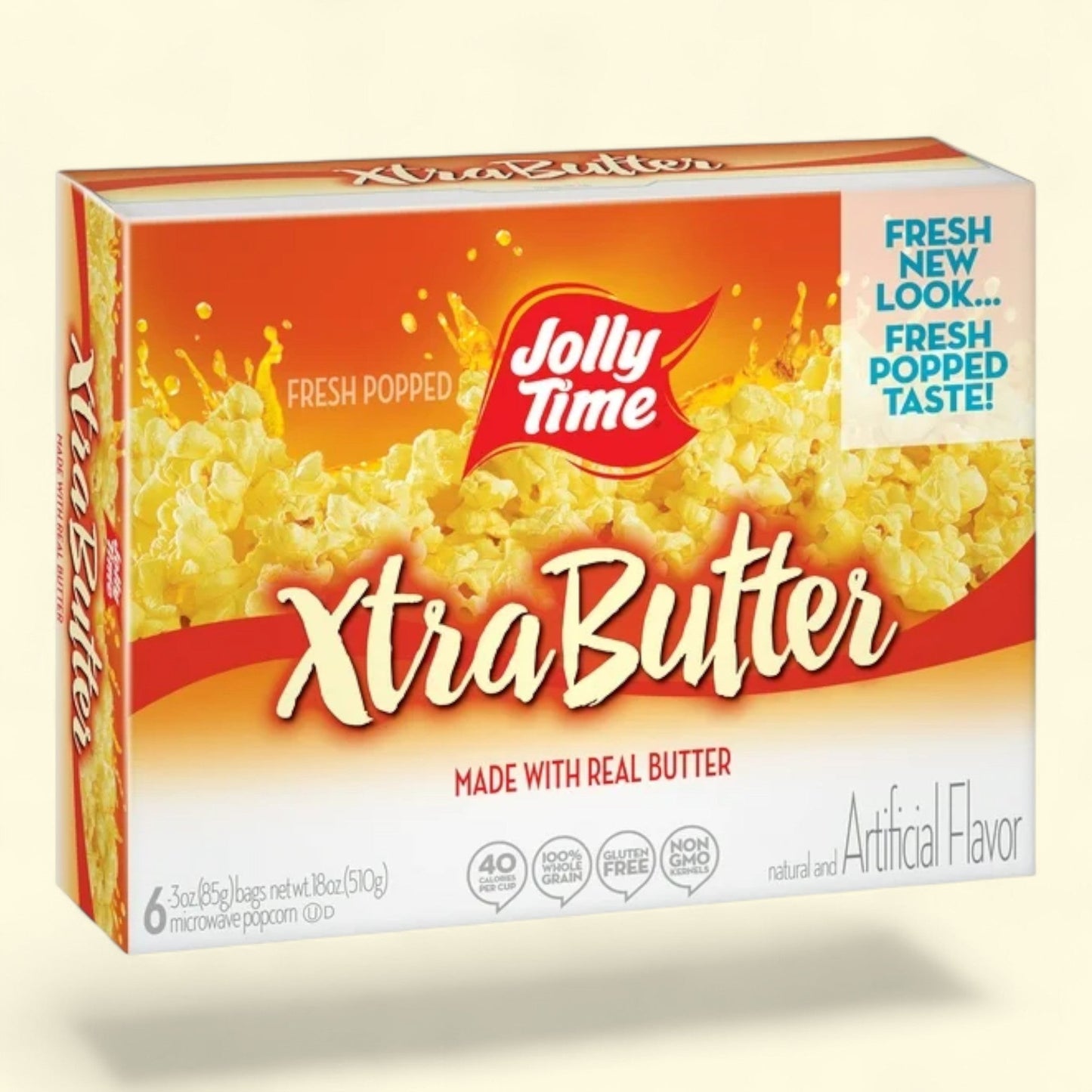Jolly Time Microwave Popcorn, Xtra Butter, 3 oz, 6 Ct.
