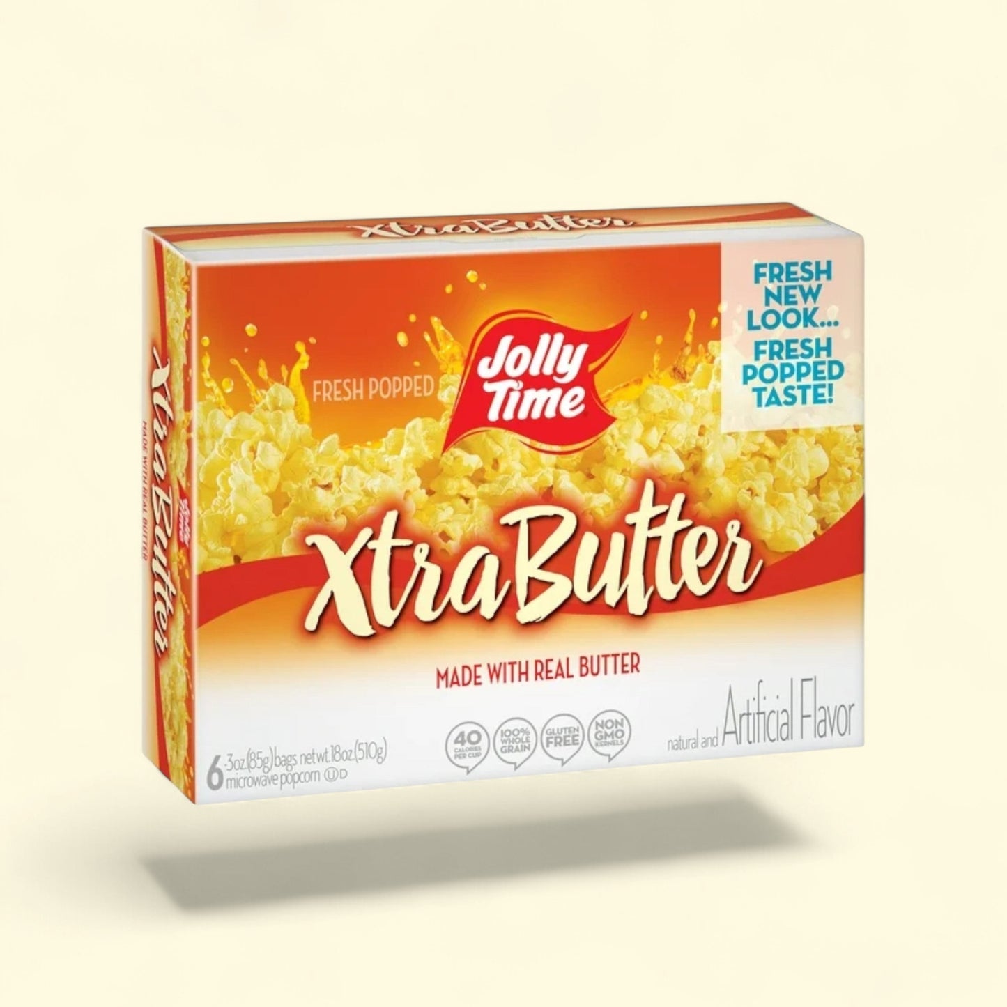 Jolly Time Microwave Popcorn, Xtra Butter, 3 oz, 6 Ct. — authentic US product shipped worldwide by Treatspree