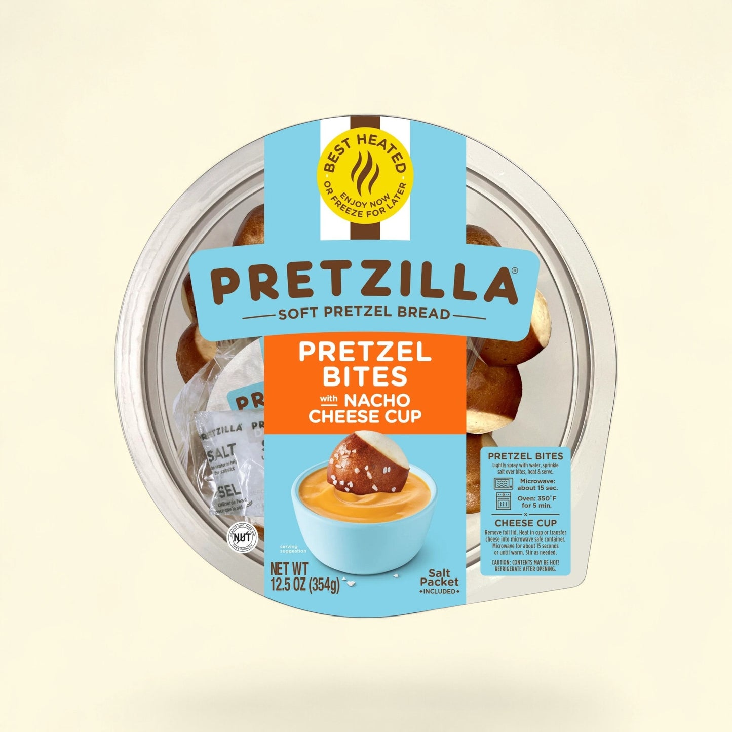 Pretzilla Pretzel Bites, 12.5oz Tub with Nacho Cheese Cup — authentic US product shipped worldwide by Treatspree