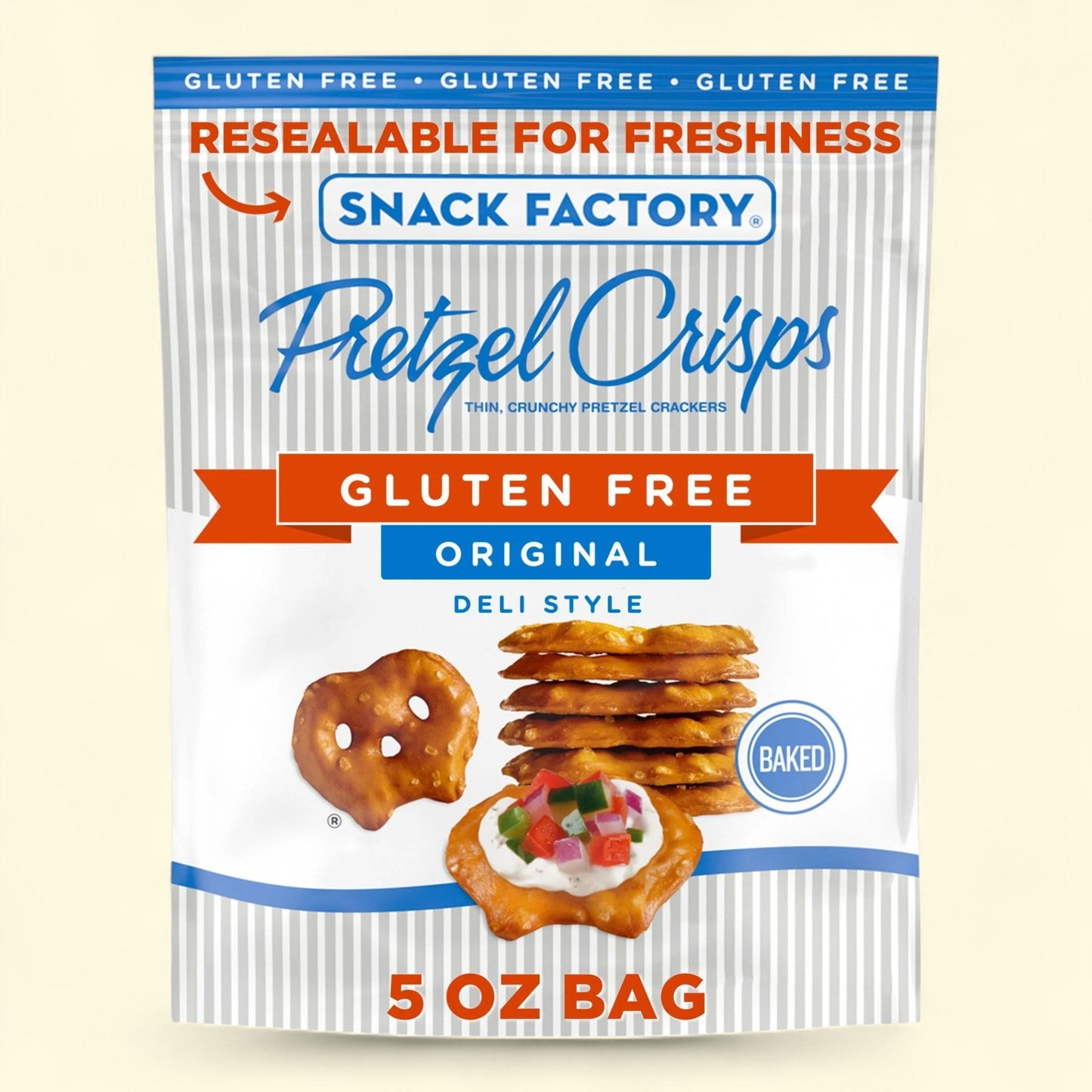 Snack Factory Pretzel Crisps Original Flavor, 5 oz