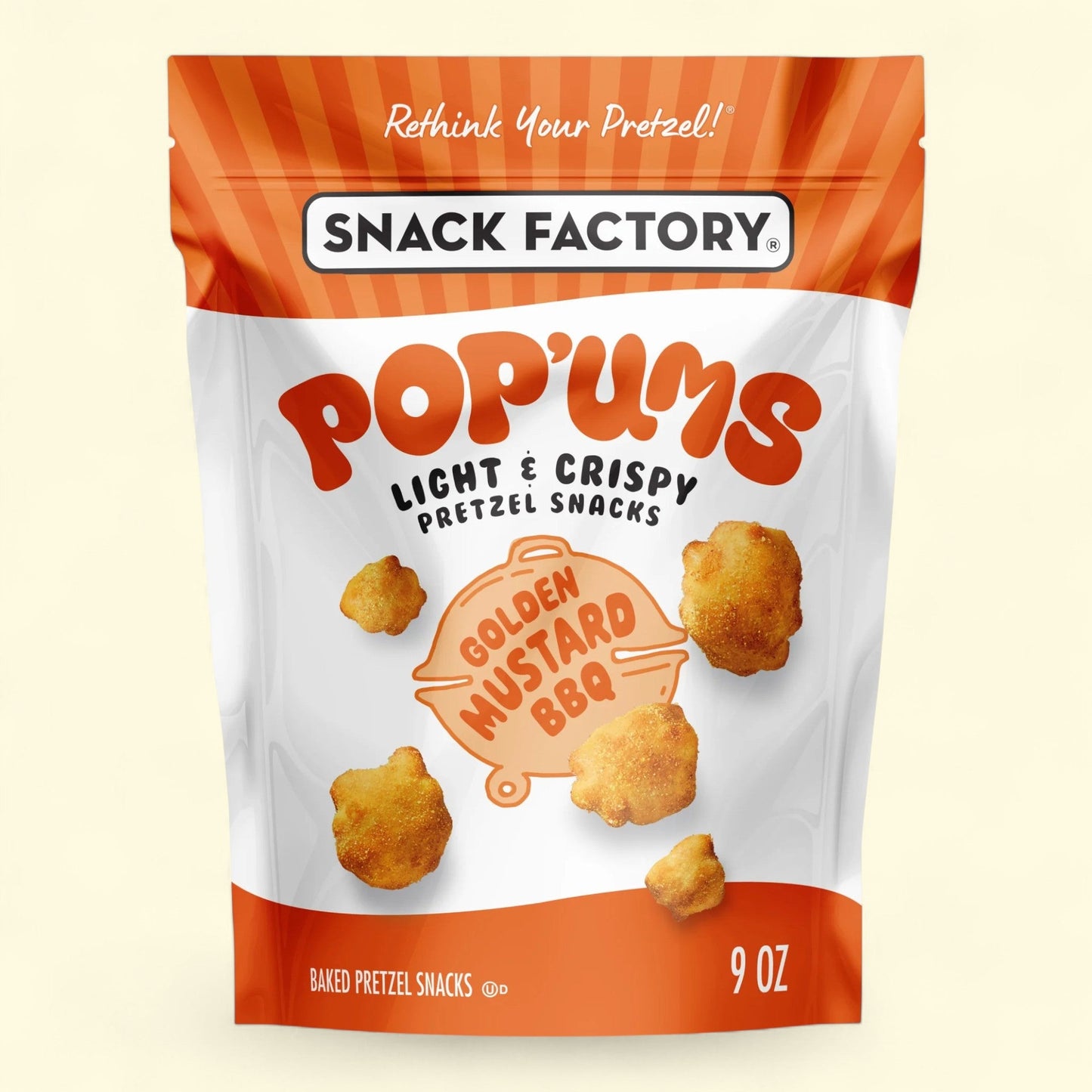 Snack Factory Pop'ums Golden Mustard BBQ Pretzel Snacks, 9 oz.