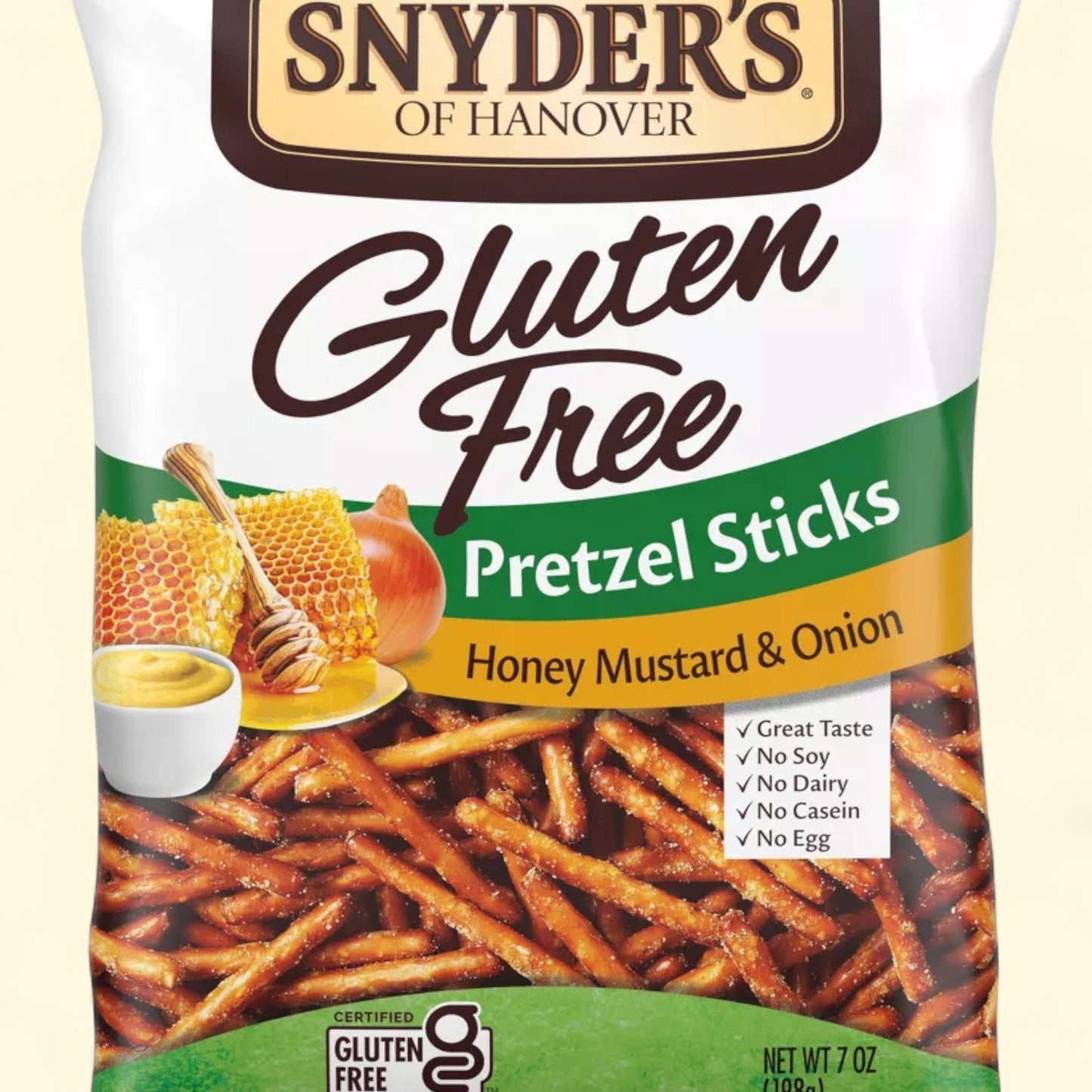Snyder's of Hanover Pretzel Sticks, Gluten Free, Honey Mustard and Onion - 7oz