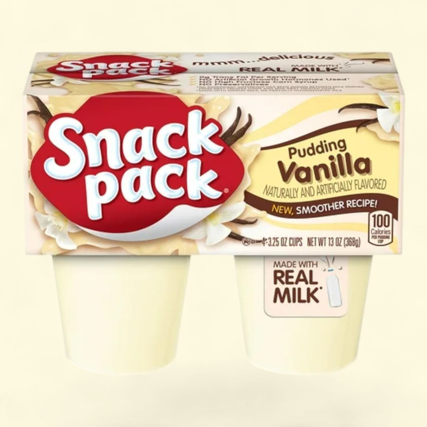 Snack Pack Vanilla Pudding, 3.25 oz, 4 Count