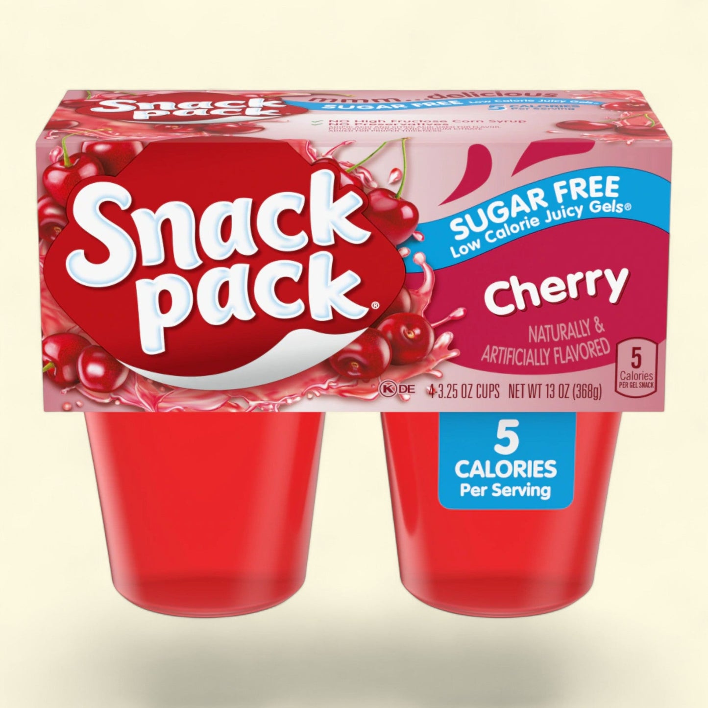 Snack Pack Cherry Flavored Juicy Gels, Zero Sugar, 4 oz.