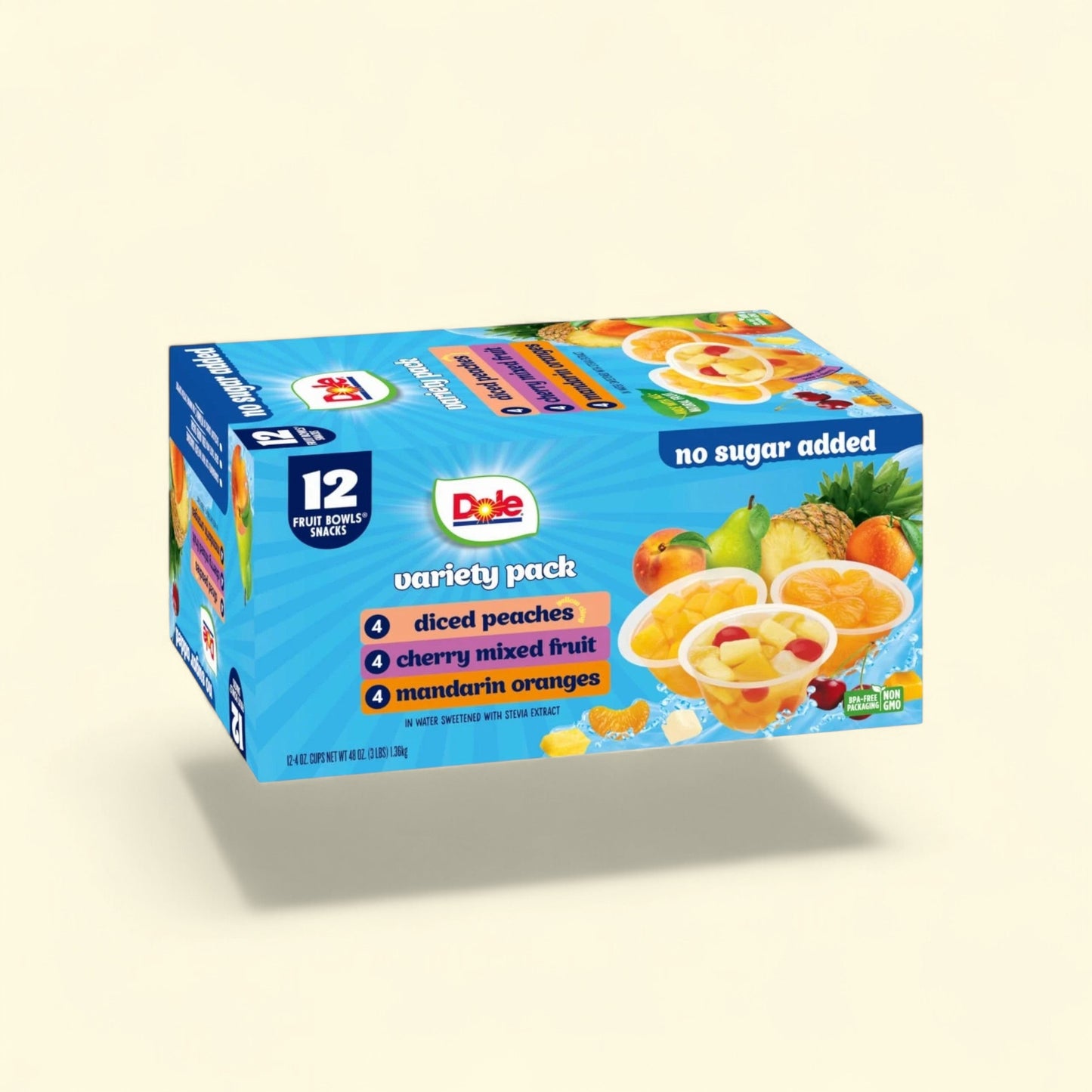 Dole Fruit Bowls Variety Pack, 4 oz Cups (12 Pack) — authentic US product shipped worldwide by Treatspree