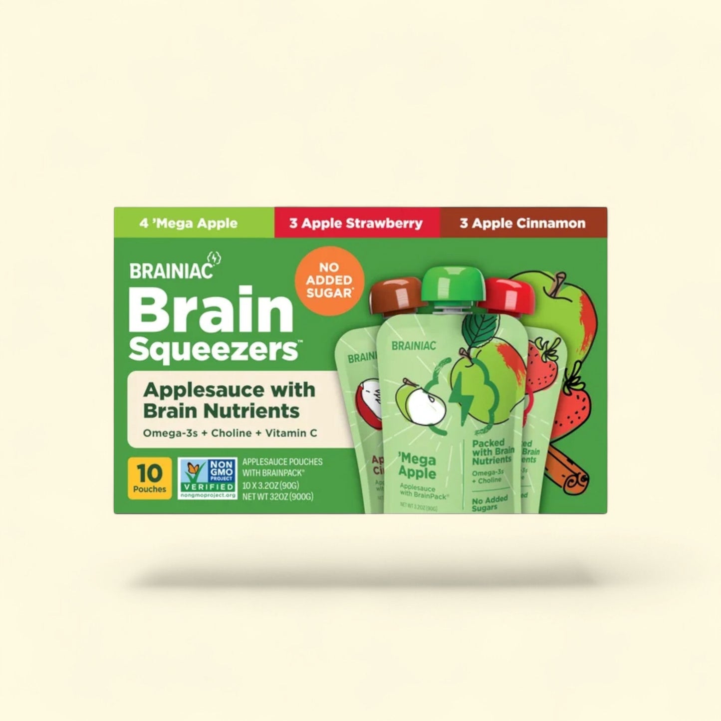 Brainiac Brain Squeezers Applesauce, Variety Pack, 3.2oz, 10 Ct — authentic US product shipped worldwide by Treatspree