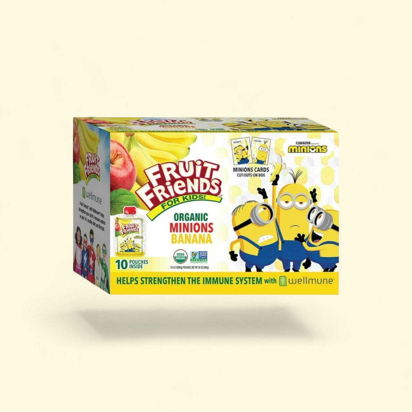 Minions Banana Apple Sauce Fruit Pouch, 3.2 oz, 10-pack — authentic US product shipped worldwide by Treatspree