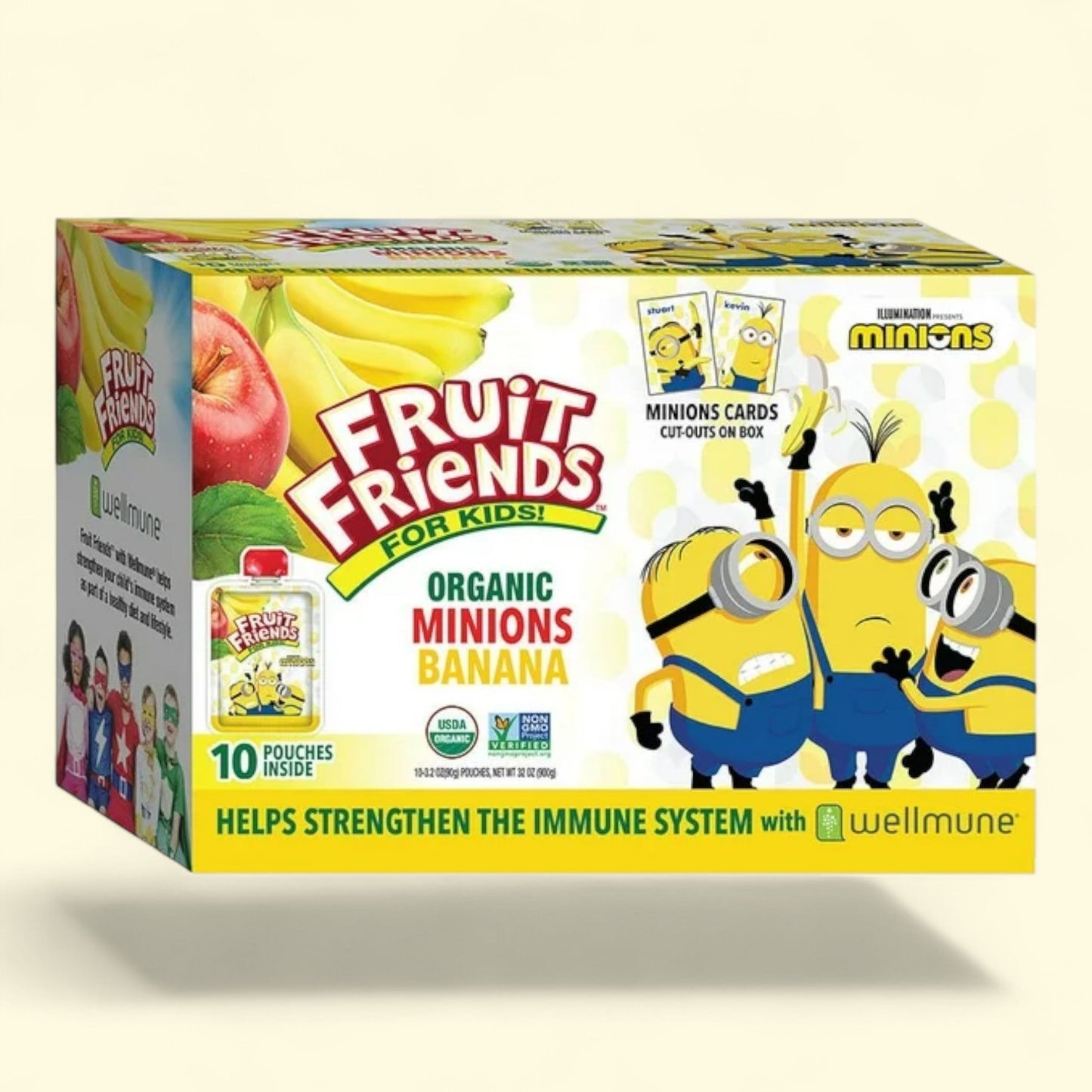 Minions Banana Apple Sauce Fruit Pouch, 3.2 oz, 10-pack