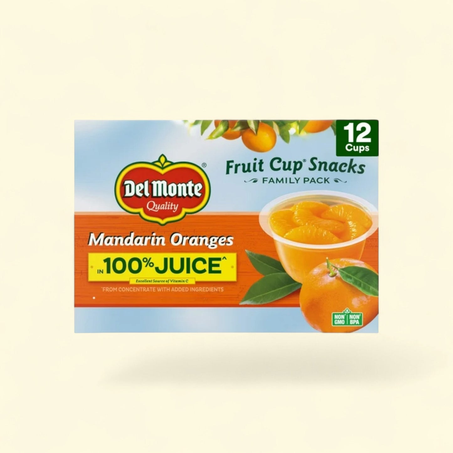 Del Monte Mandarin Oranges, 4 oz Cup (Pack of 12) — authentic US product shipped worldwide by Treatspree