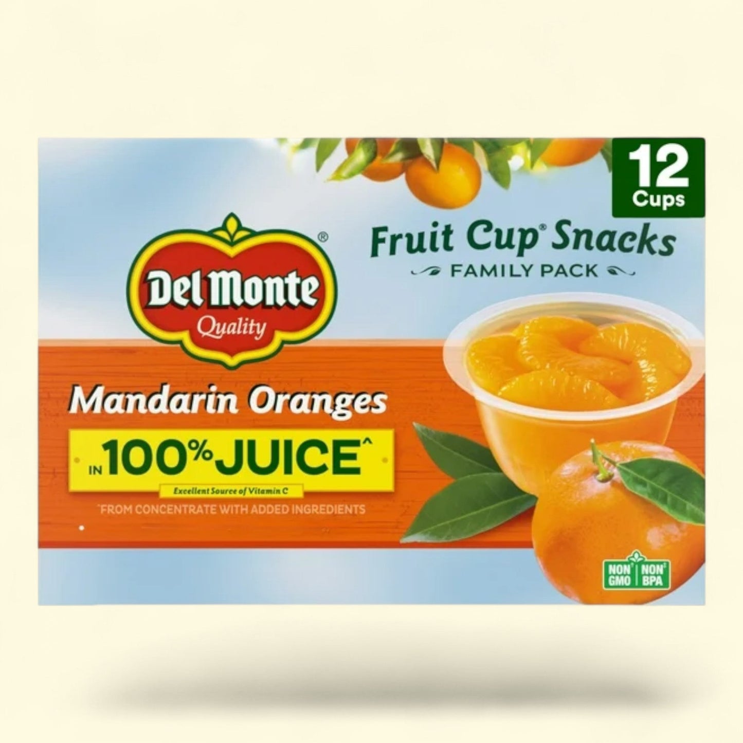 Del Monte Mandarin Oranges, 4 oz Cup (Pack of 12)