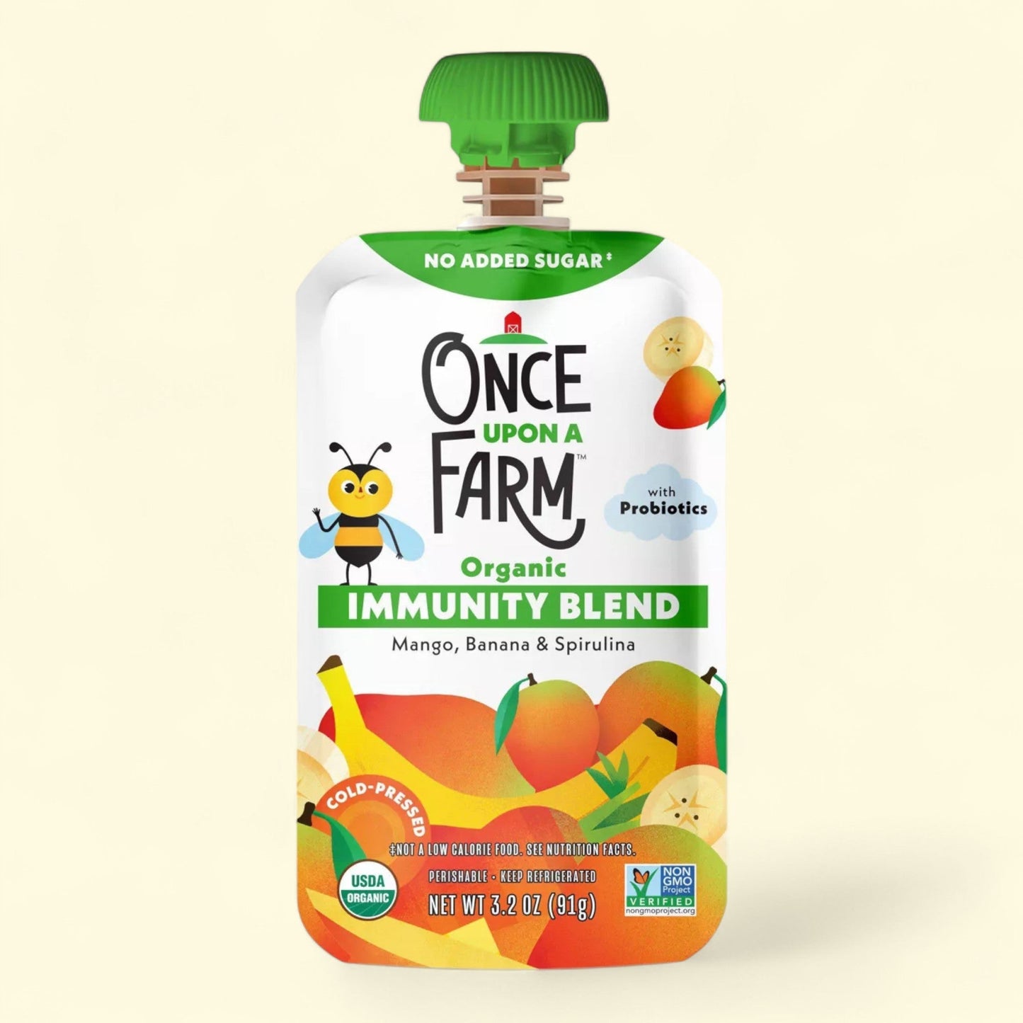 Once Upon a Farm Organic Immunity Blend Mango Banana Spirulina Kids... — authentic US product shipped worldwide by Treatspree
