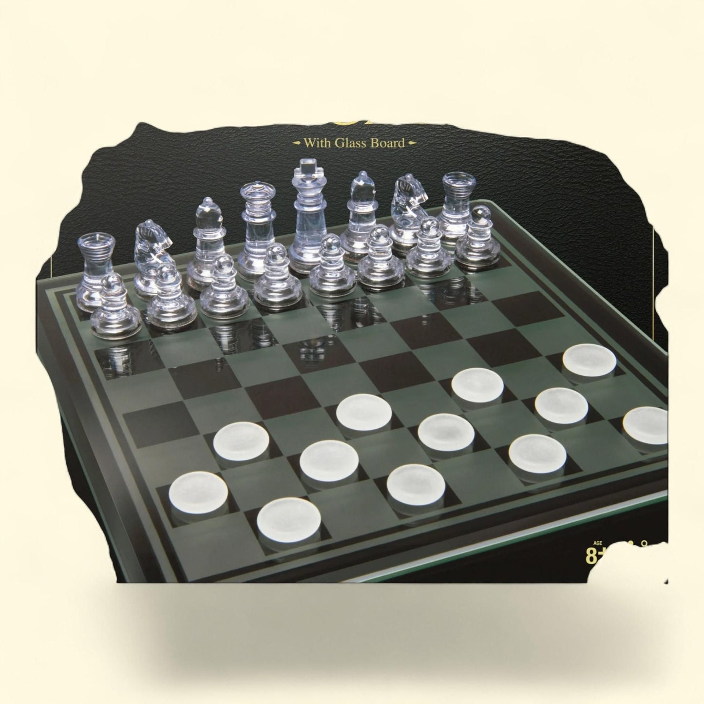 Spin Master Games, Clear Chess and Checkers Set with Glass Gameboard, 8+