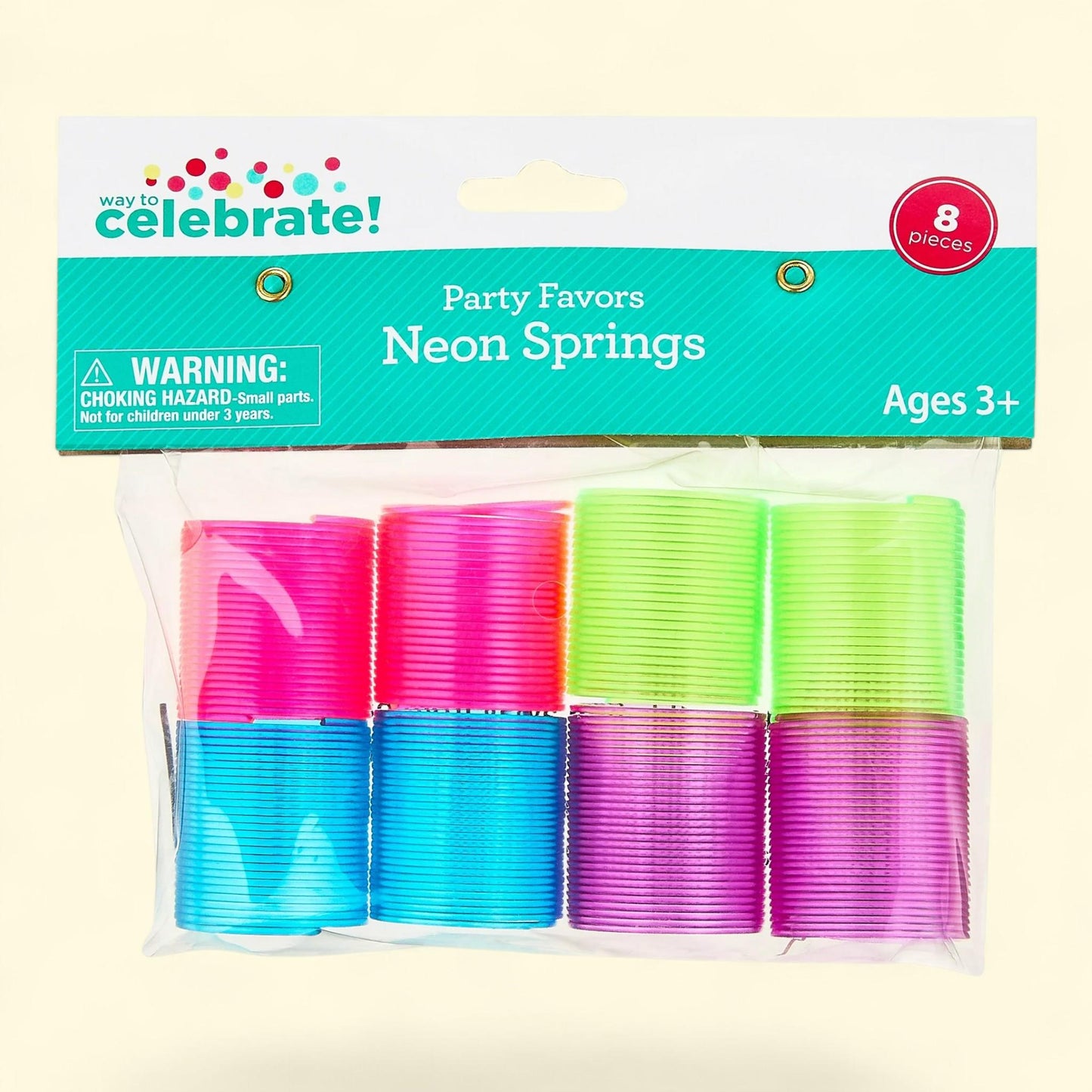 Way To Celebrate Neon Color Springs Party Favor Toys, 8 Count
