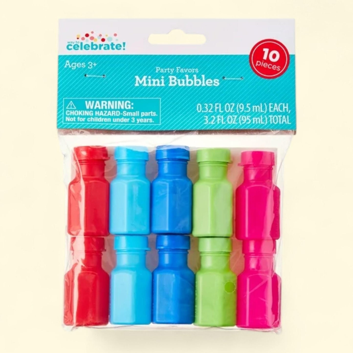 Way To Celebrate Mini Bubble Party Favors, 10 Count