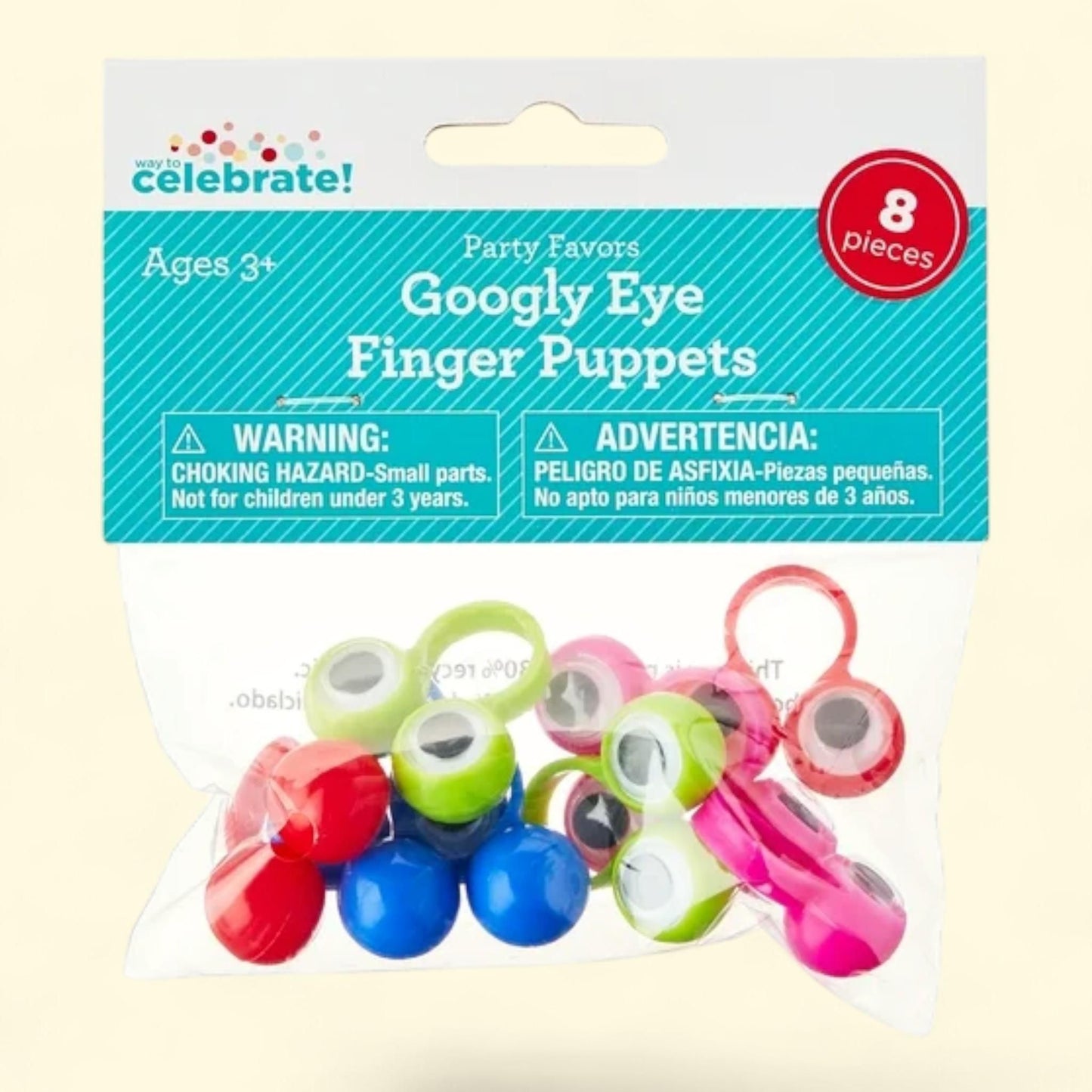Way To Celebrate Googly Eye Finger Puppet Party Favors, 8 Count