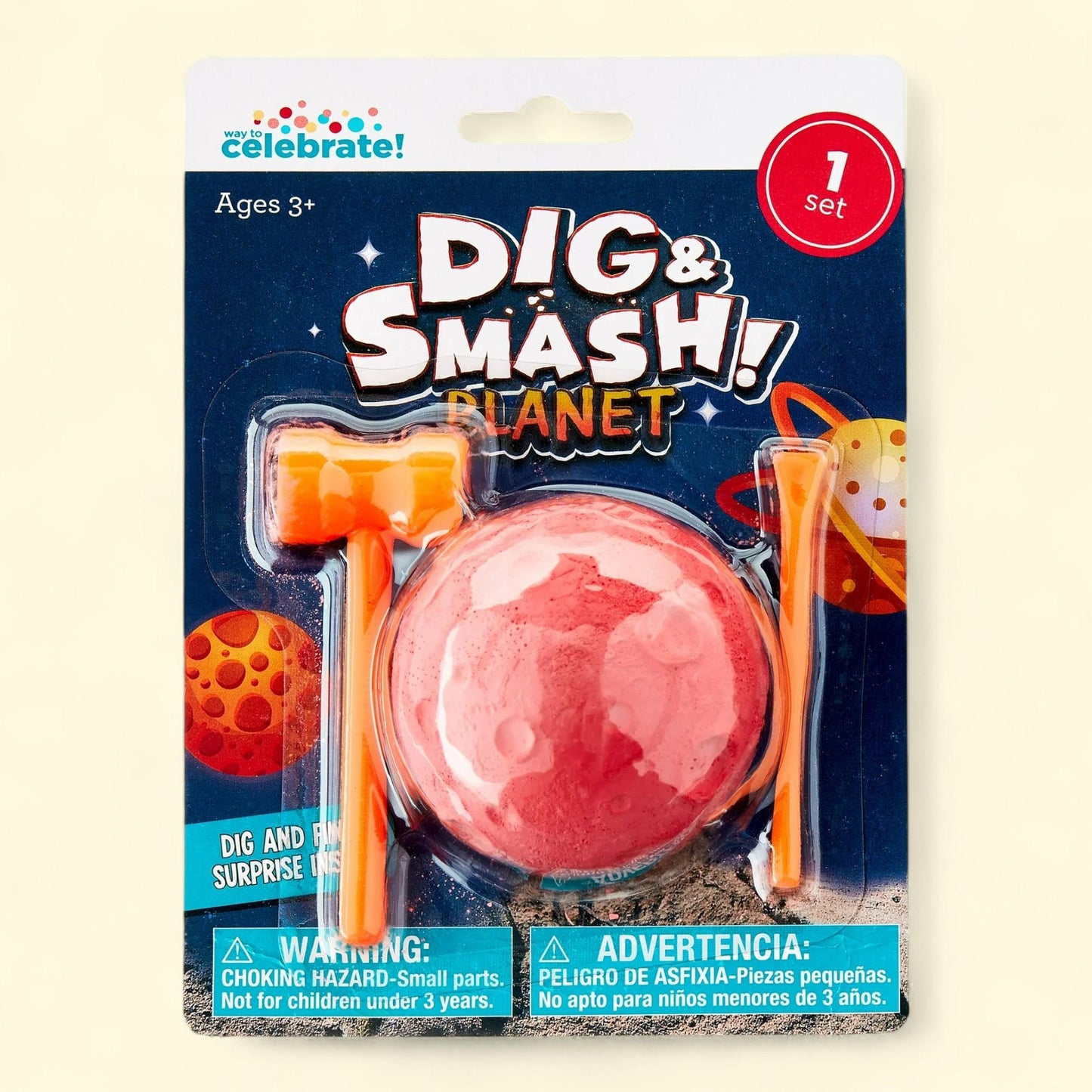 Way To Celebrate Dig and Smash Planet Party Favor, Ages 3+