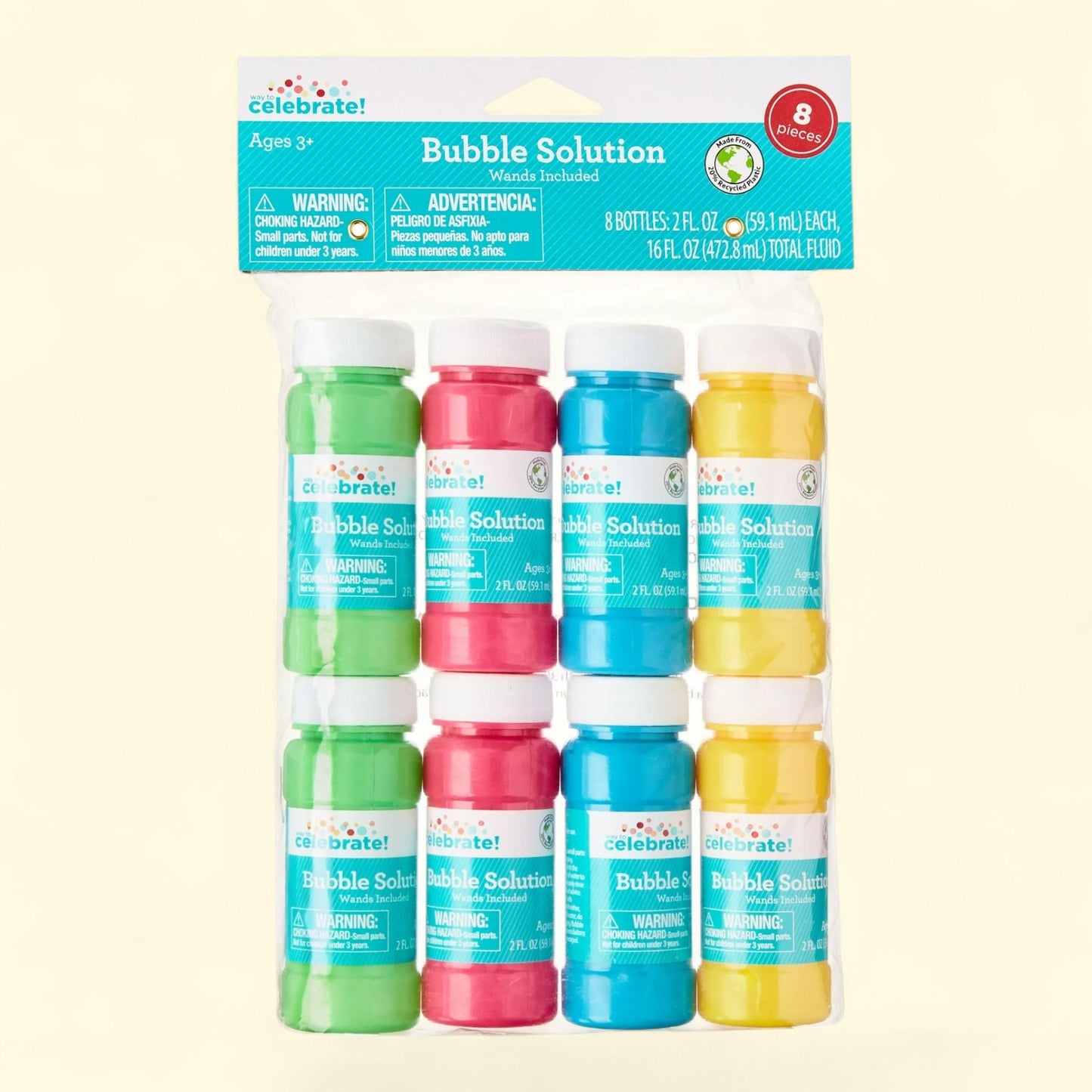 Way To Celebrate Bubble Solutions, 2 fl oz, 8 Count