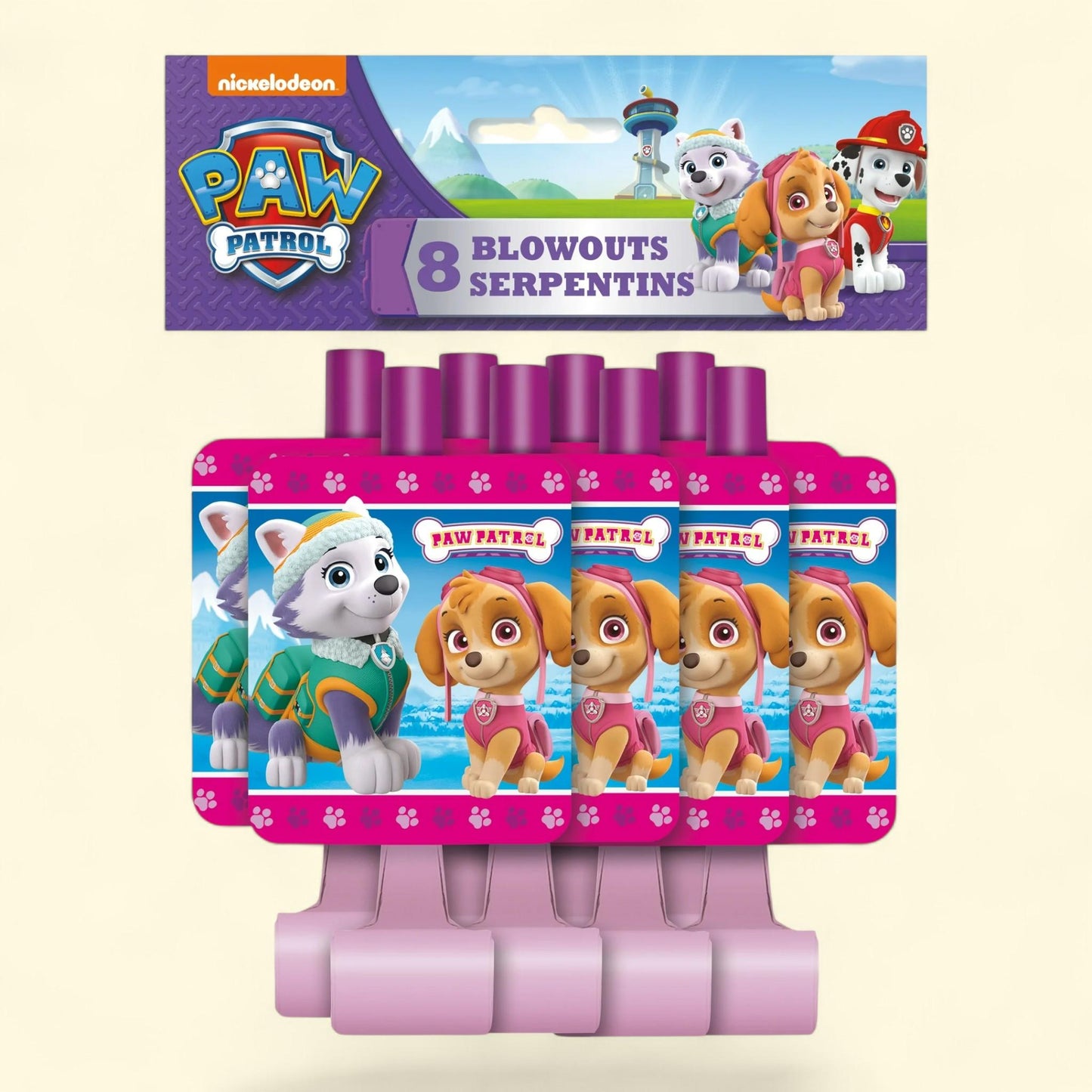 Unique Industries Paw Patrol Skye Birthday Party Blowouts, 8 Count — authentic US product shipped worldwide by Treatspree