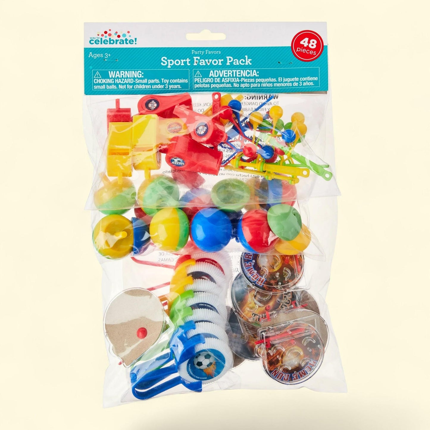 Way To Celebrate Sport Party Favors Pack, 48 Pieces