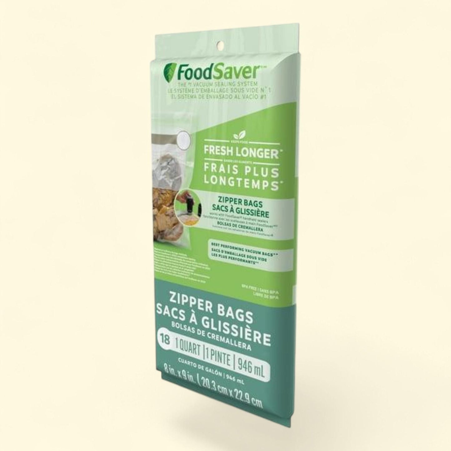 FoodSaver Vacuum Seal Zipper Bags, 1 Quart, 18 Count