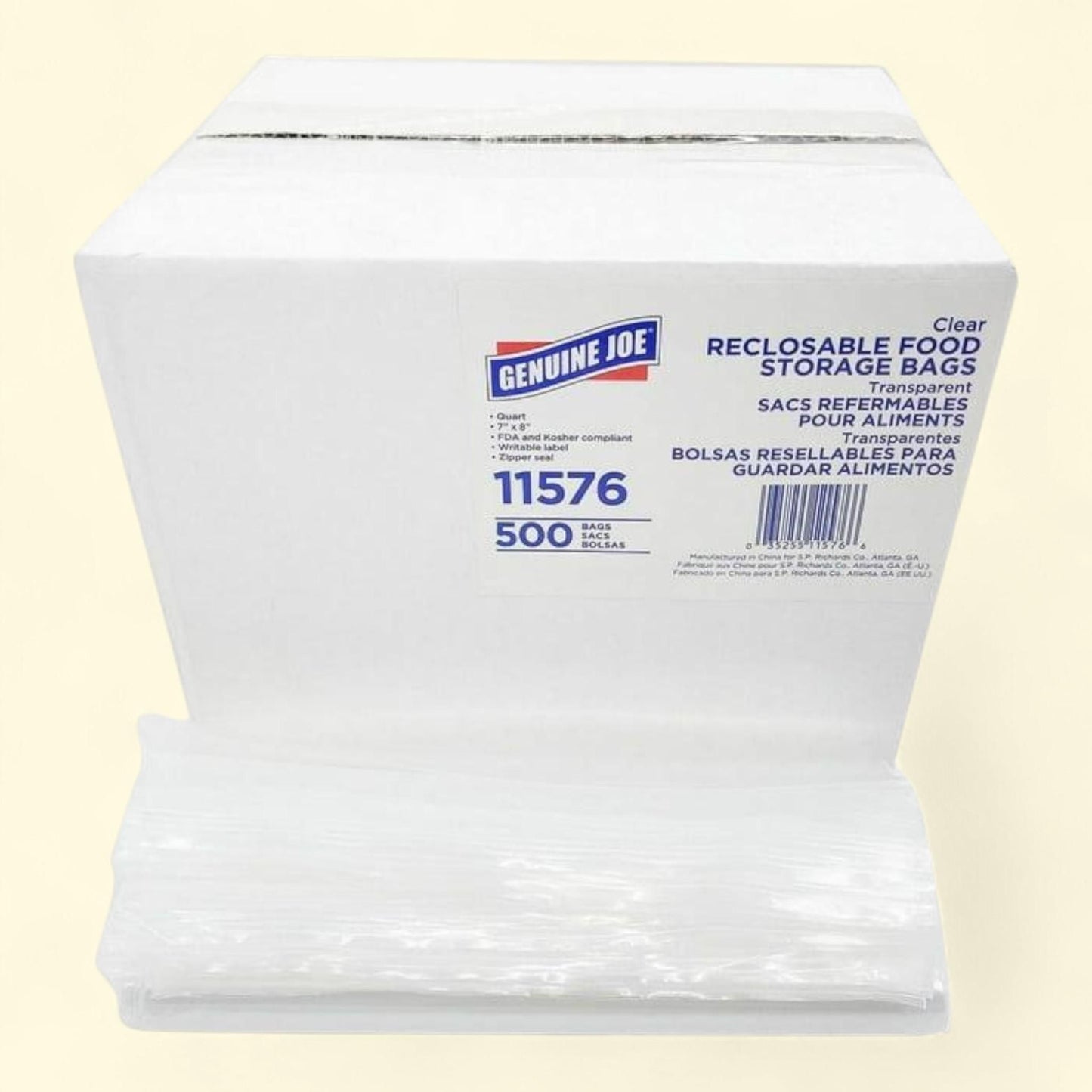 Genuine Joe Food Storage Bags 1-Quart 500/BX