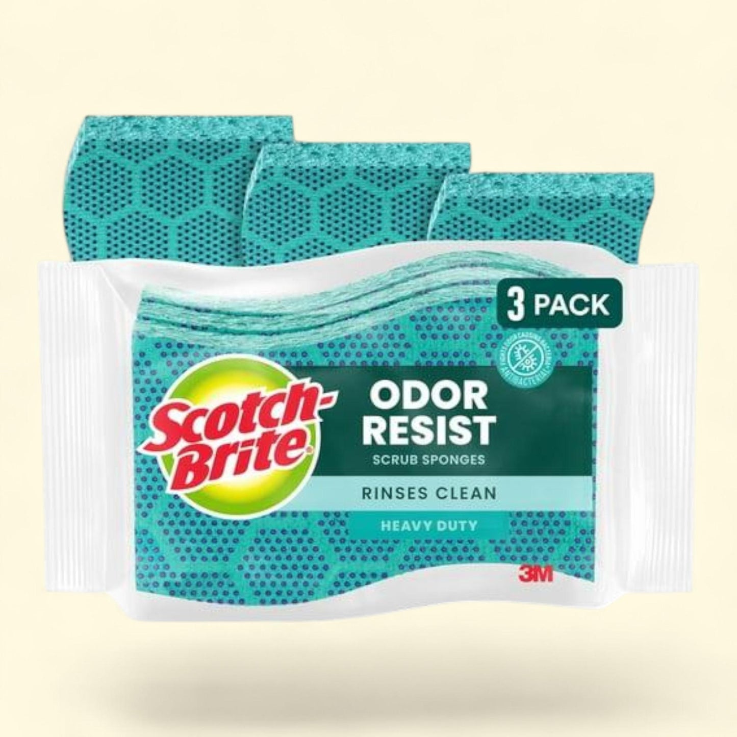 Scotch-Brite Sponges, Heavy Duty, 3 Scrubbers