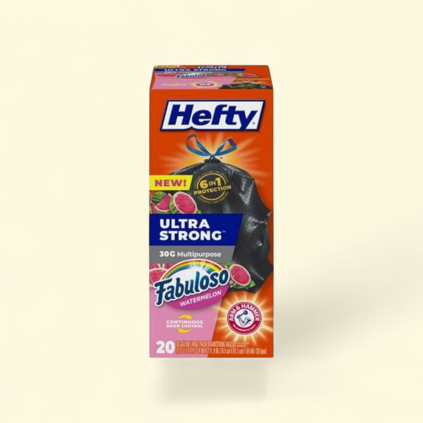 Hefty Ultra Strong Trash Bags, 30 gallon
Fabuloso Watermelon Scent, 20 Bags