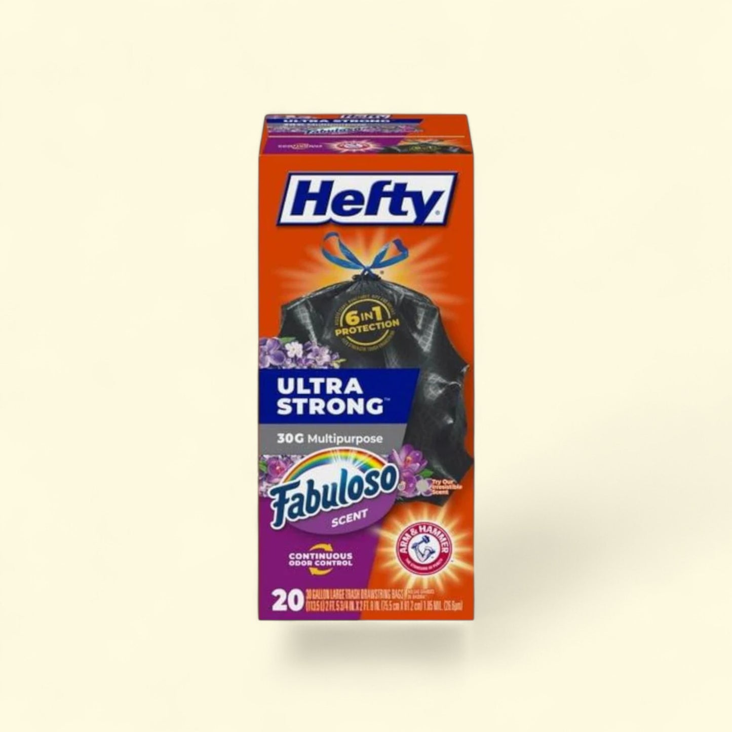 Sacs poubelle ultra-résistants, 114 litres, parfum Fabuloso, lot de 20