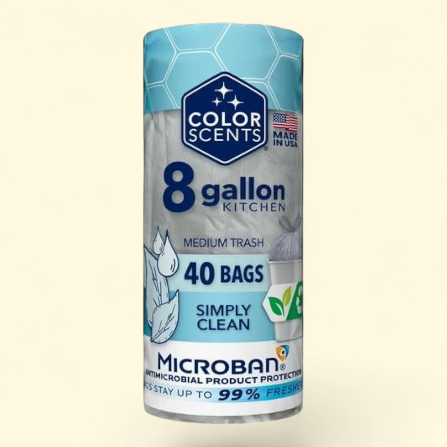 Color Scents Trash Bags, 8-Gallon, 40 Bags