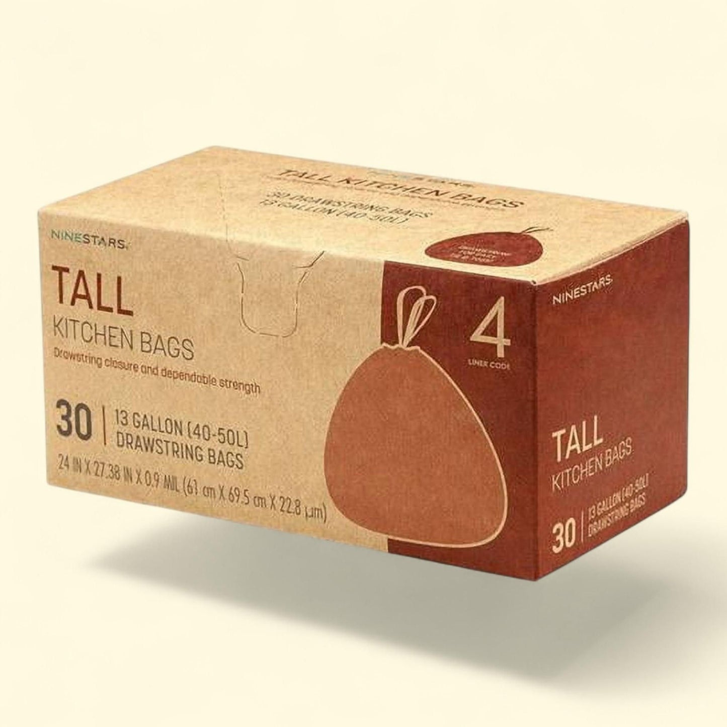 Ninestars Trash Bag, 13 gallon, 30 Count