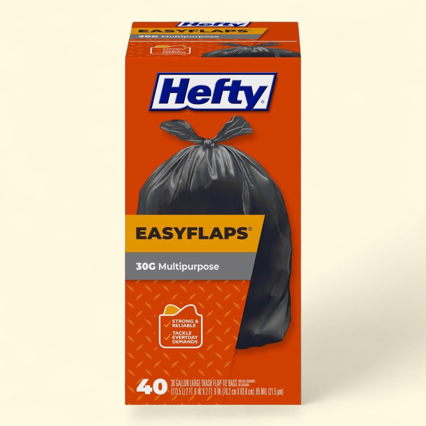 Sacs poubelle polyvalents très résistants, 114 litres, lot de 40