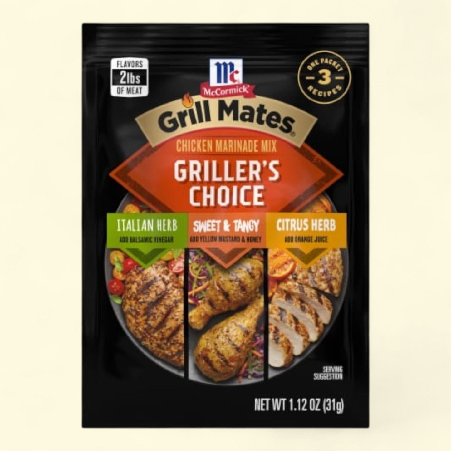 McCormick Grill Mates Griller's Choice Chicken Marinade Mix, 1.12 oz — authentic US product shipped worldwide by Treatspree