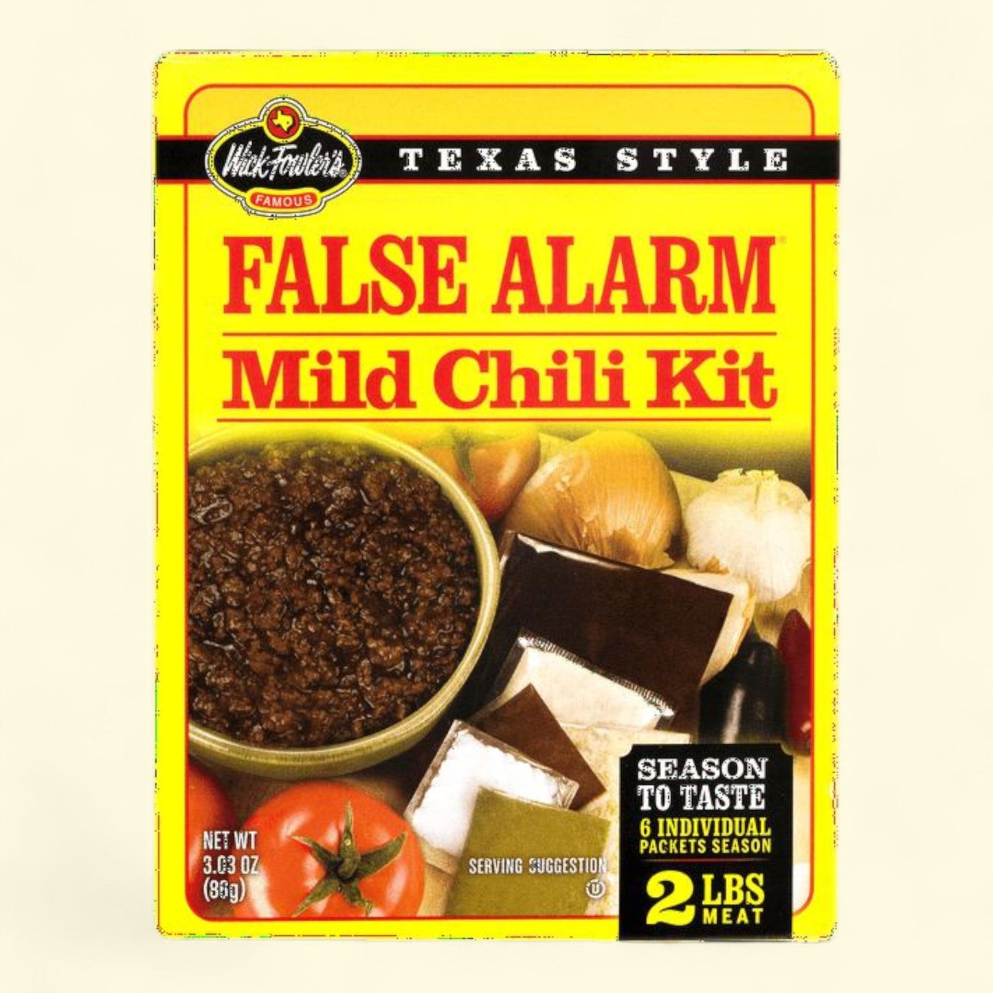 Wick Fowler's False Alarm Chili Mix, Mild, 2.8 oz