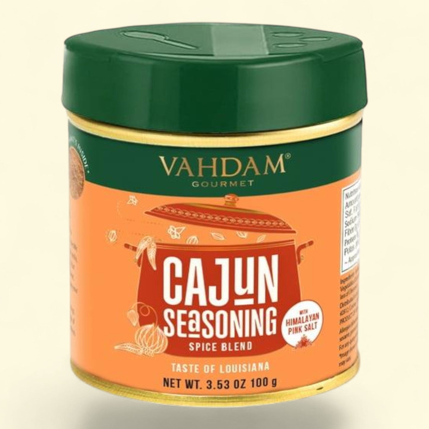 VAHDAM Cajun Seasoning, 3.53 oz Tin
