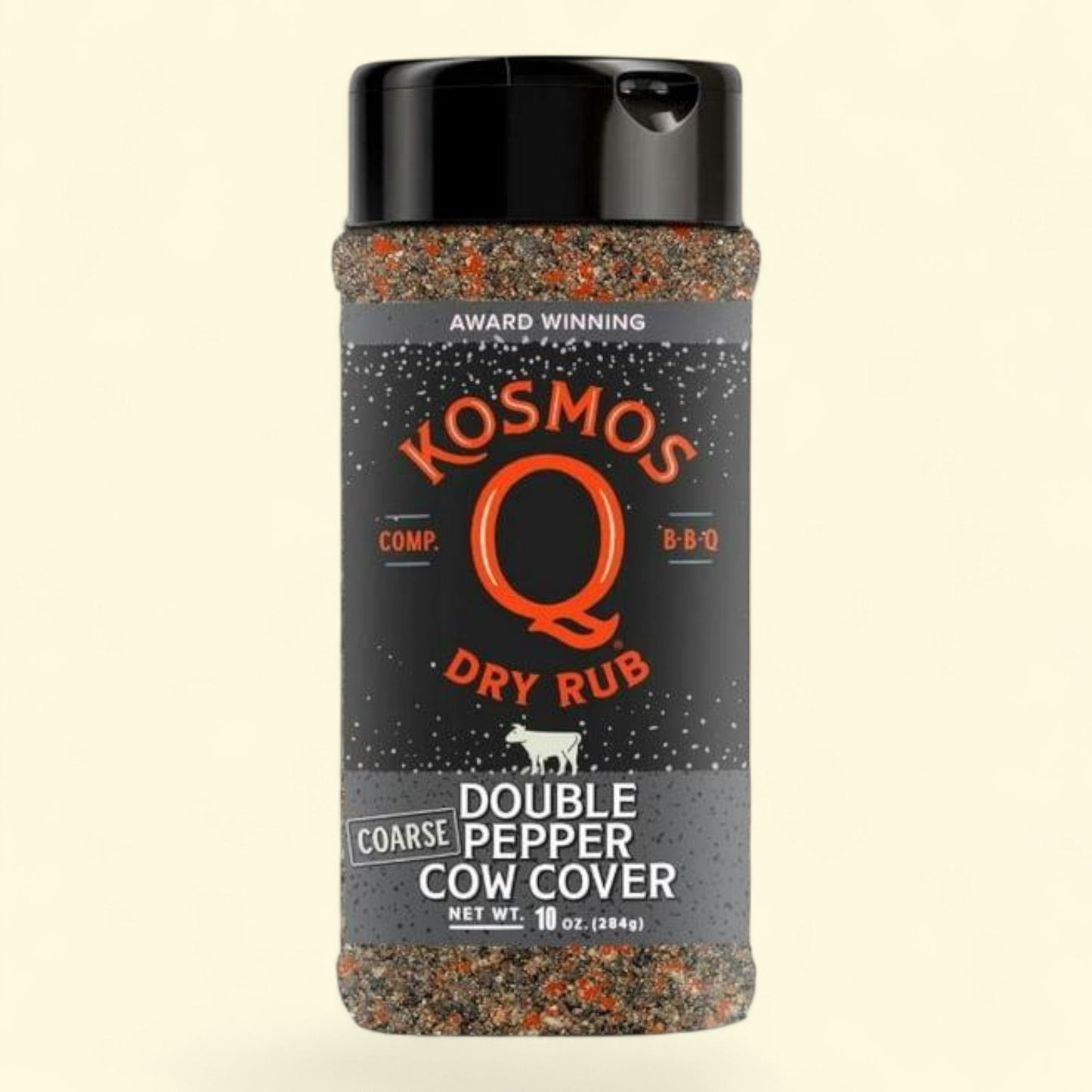 Kosmos Q Double Pepper Cow Cover Seasoning, 10 oz — authentic US product shipped worldwide by Treatspree