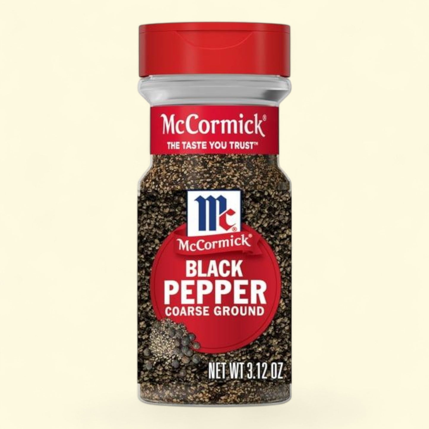 McCormick Coarse Ground Black Pepper, 3.12 oz Bottle