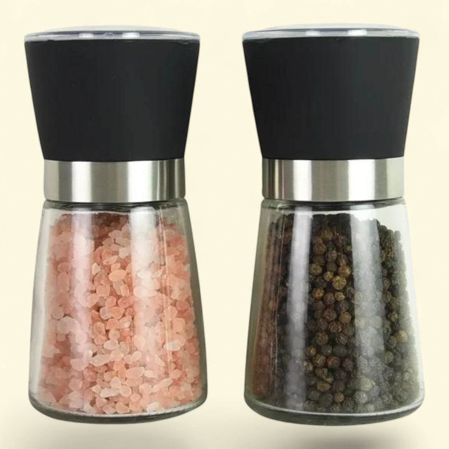Kamenstein Glass Pink Salt and Pepper Grinder, 5-inch Set of Two