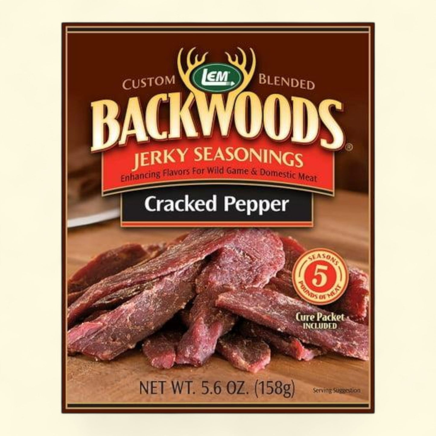 LEM Backwoods Jerky Seasoning, Cracked Pepper, 5 oz
