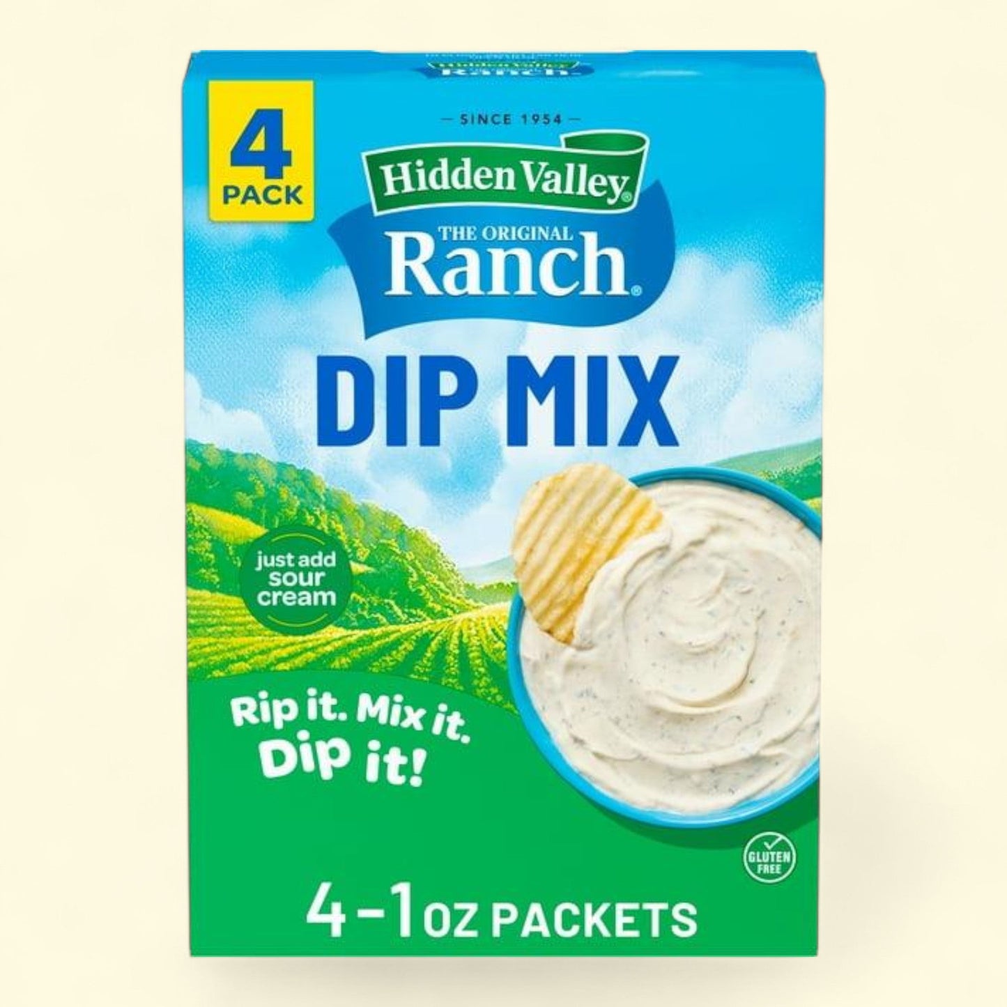 Hidden Valley Original Ranch Dips Mix, 1 oz, 4 Packets — authentic US product shipped worldwide by Treatspree