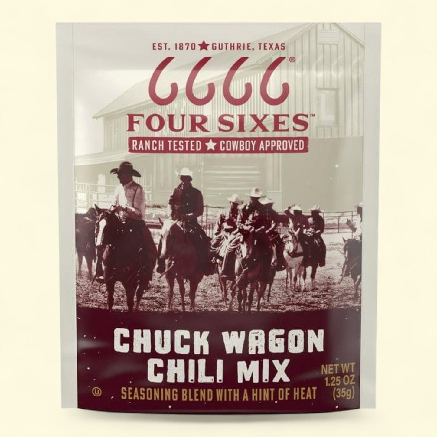 Four Sixes Chuck Wagon Chili Mix, Texas Style Seasoning Blend, 1.25oz