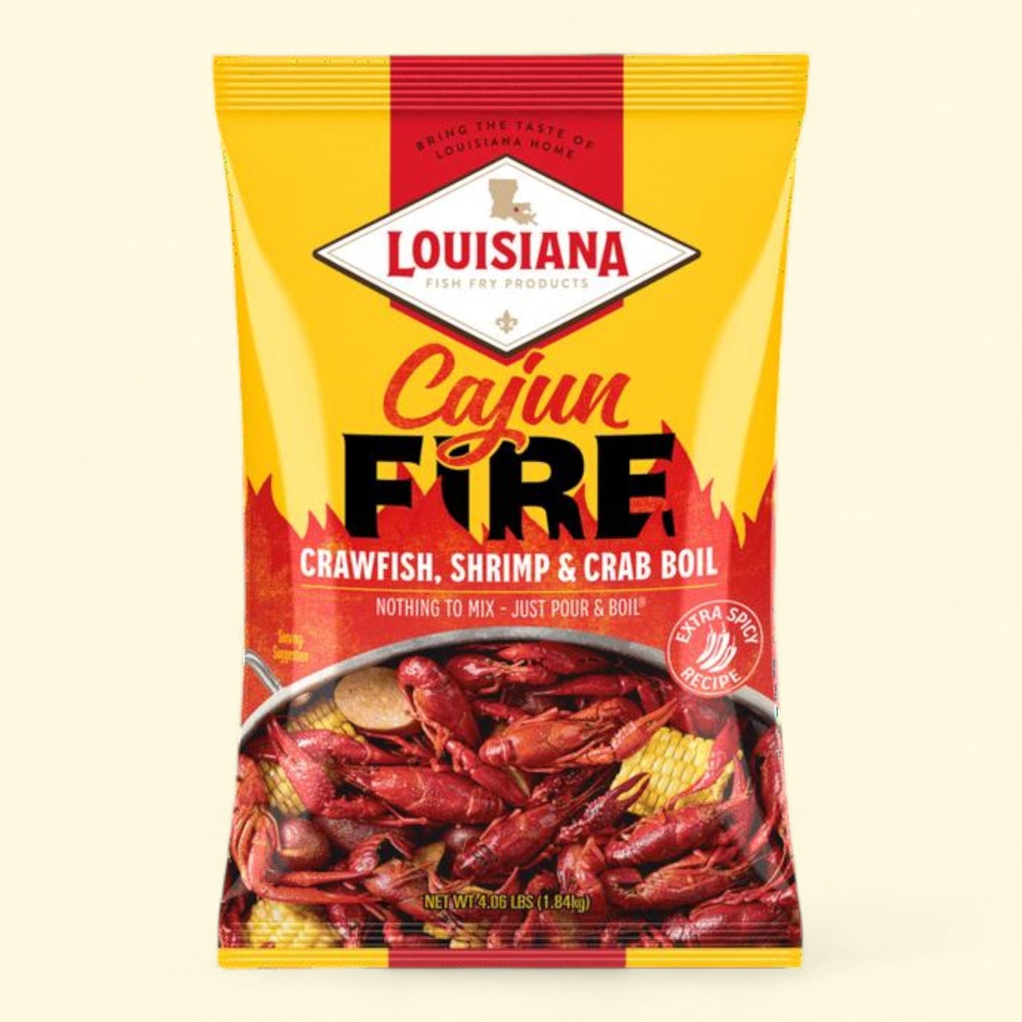 Louisiana Fish Fry Products Cajun Fire Boil Seasoning, 4.06 lb
