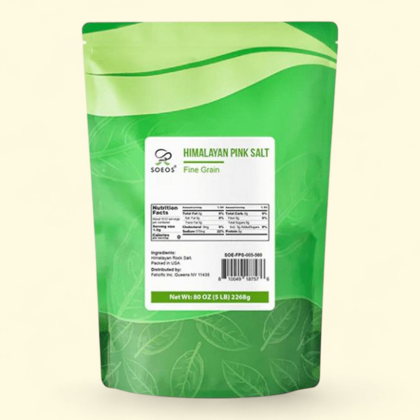 Soeos Fine Pink Salt, 5lb