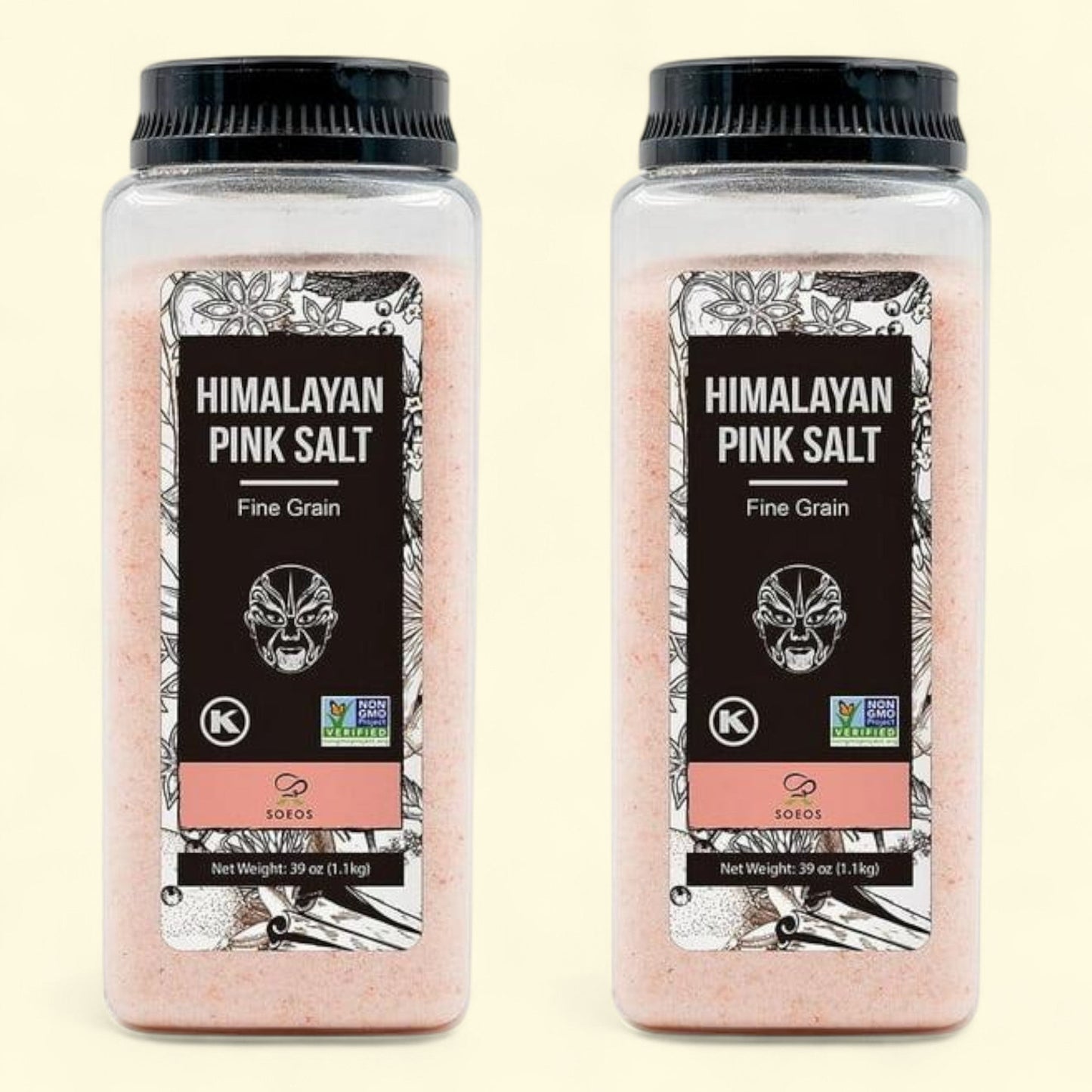 Soeos Himalayan Pink Salt Fine Grain, 38.8oz, 2.4lb