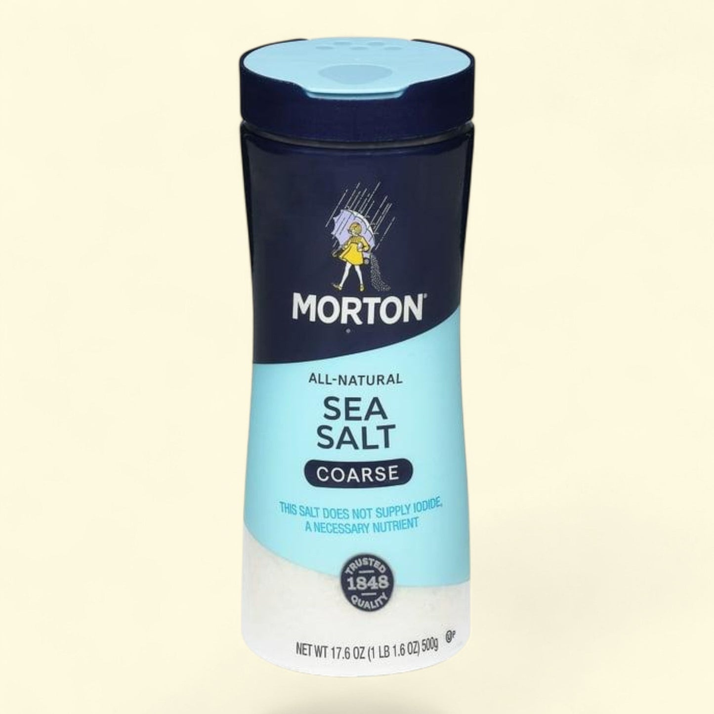 Morton Coarse Sea Salt, 17.6 oz Canister