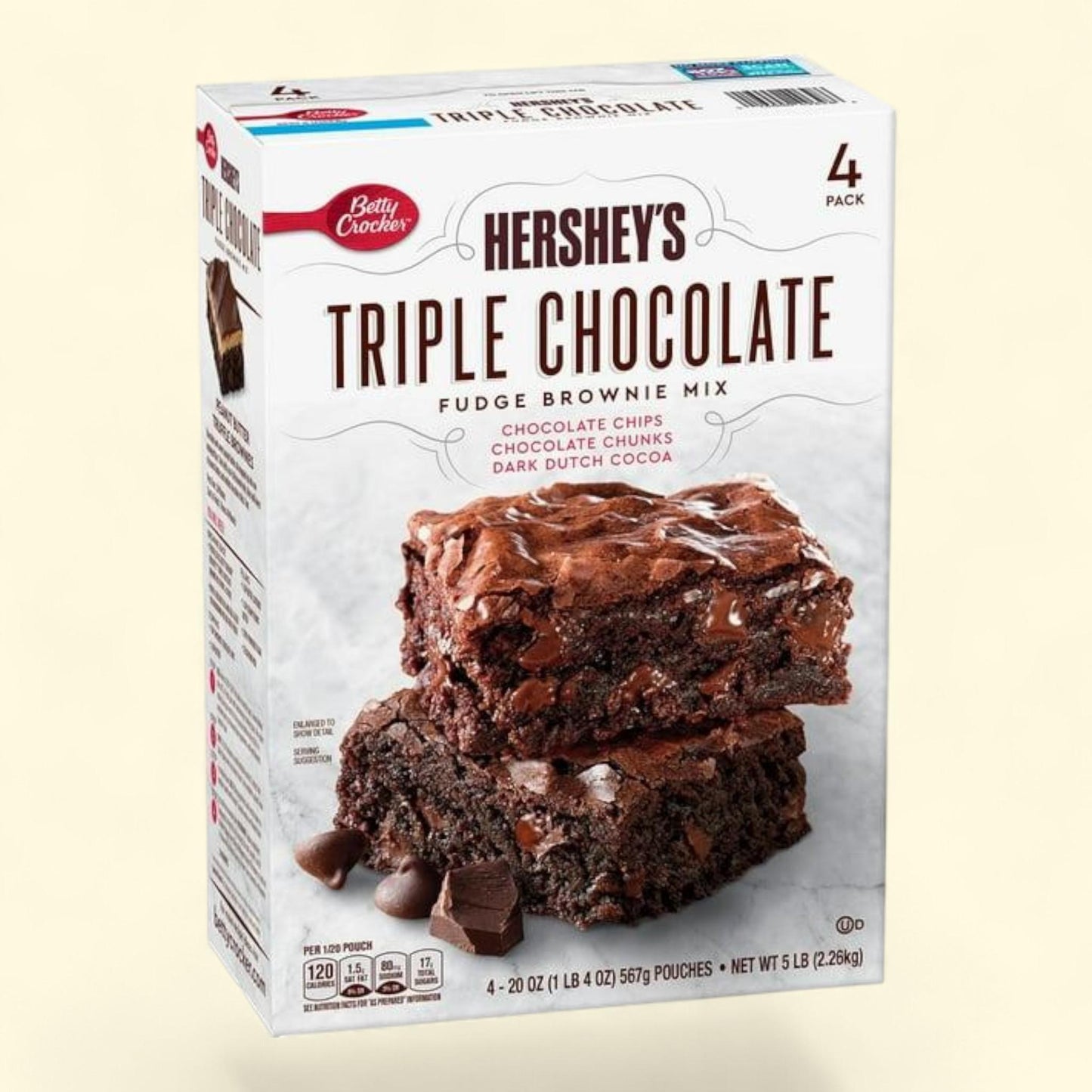 Betty Crocker Brownie Mix, HERSHEY'S Triple Chocolate Fudge, 20 oz., 4 pk.
