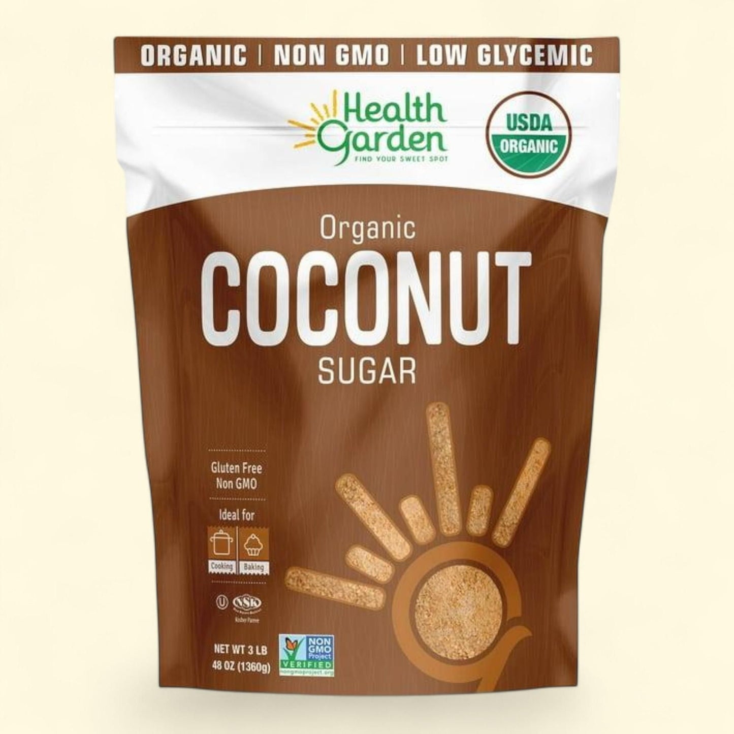 Health Garden Organic Coconut Sugar, 3 lbs. — authentic US product shipped worldwide by Treatspree