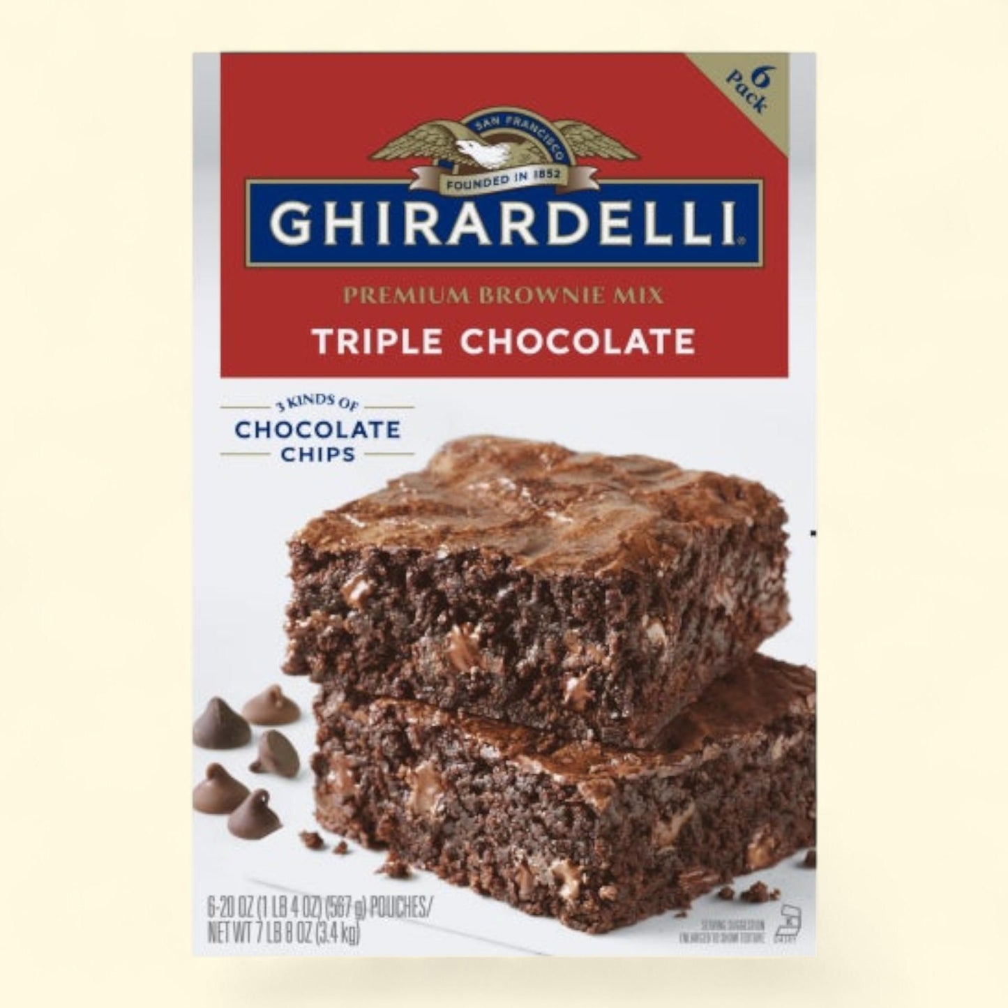 Ghirardelli, Triple Chocolate Brownie Mix, 6-Count