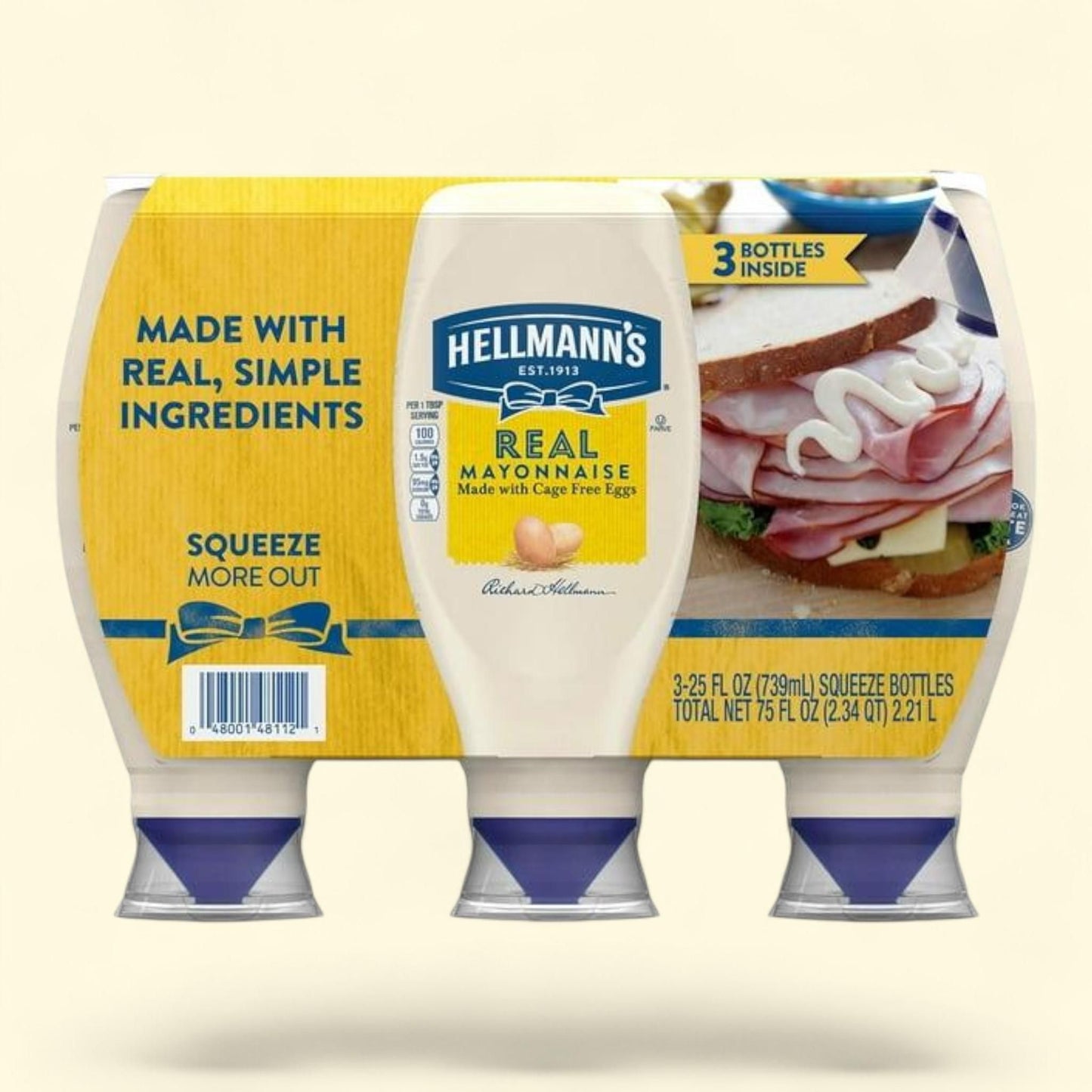 Hellmann's Real Mayonnaise, 25 oz., 3 pk.