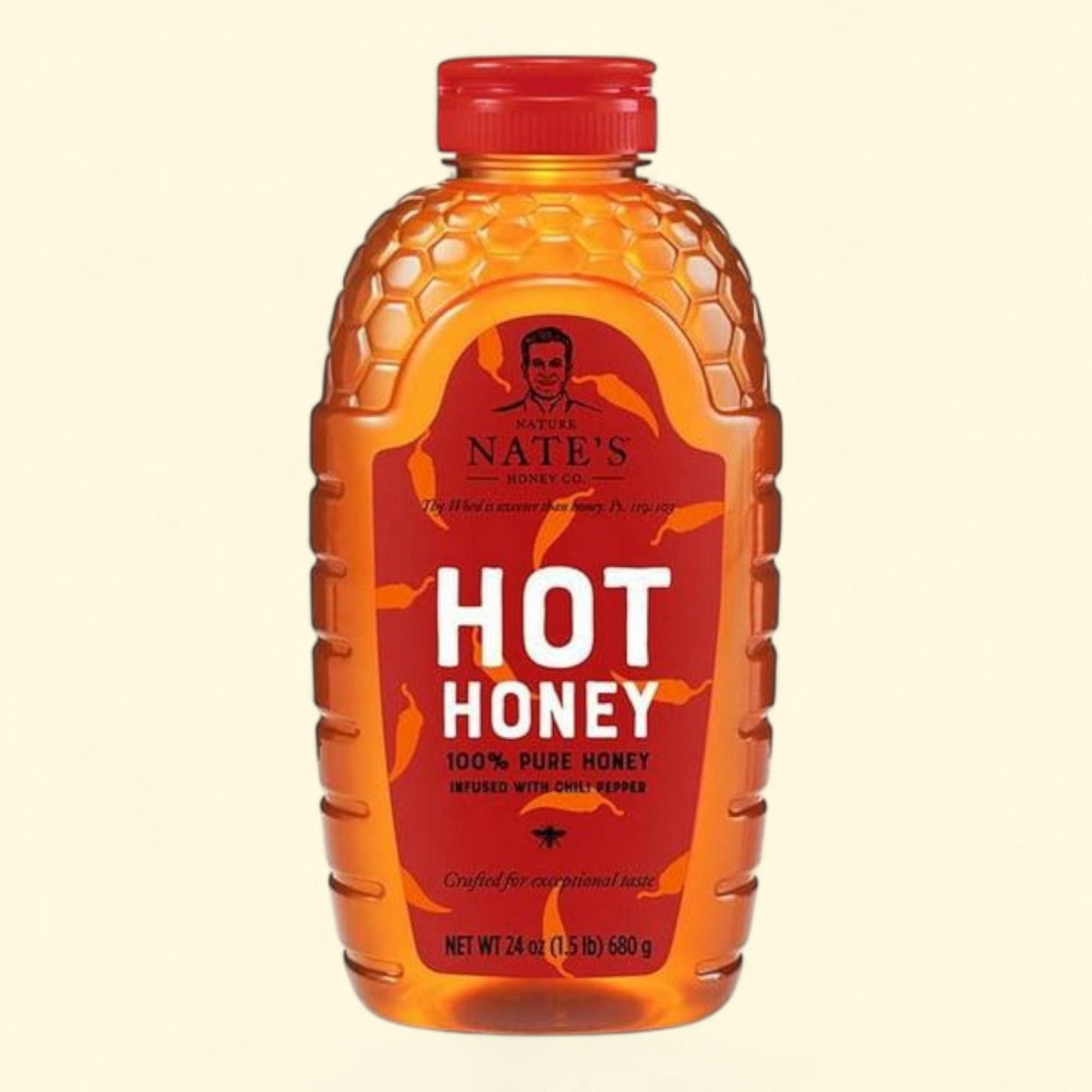 Nature Nate's Hot Honey with Habanero Chili Peppers, 24 oz.